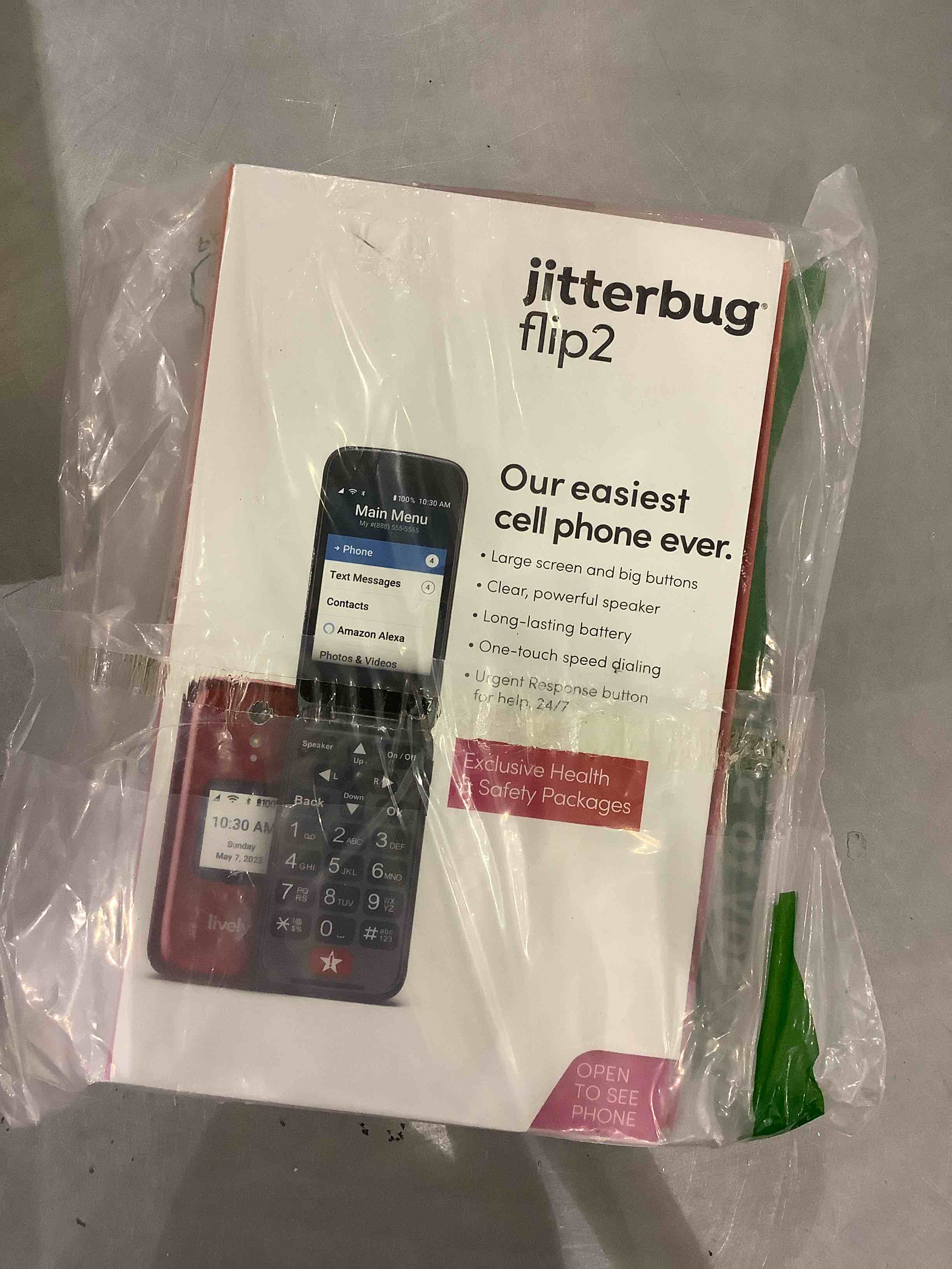 Jitterbug Flip2 Cell Phone for Seniors Red