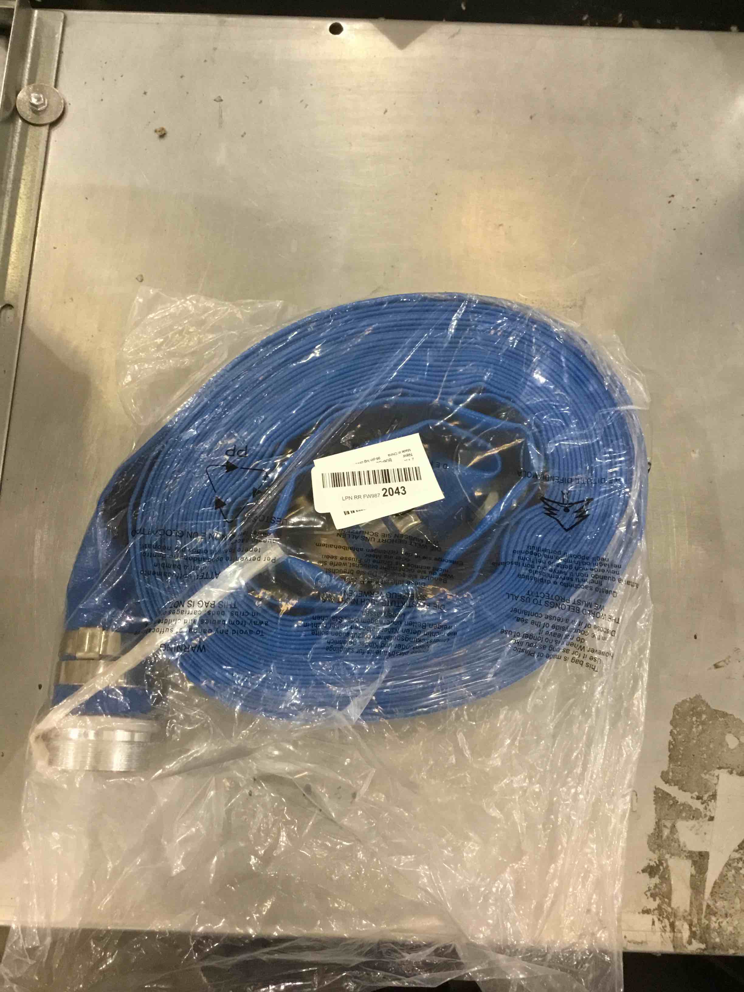 2" x 50' Blue PVC Backwash and Discharge Hose for Swimming Pools, Heavy Duty Reinforced Flat Pool Hose with Aluminum Pin Lug Fittings