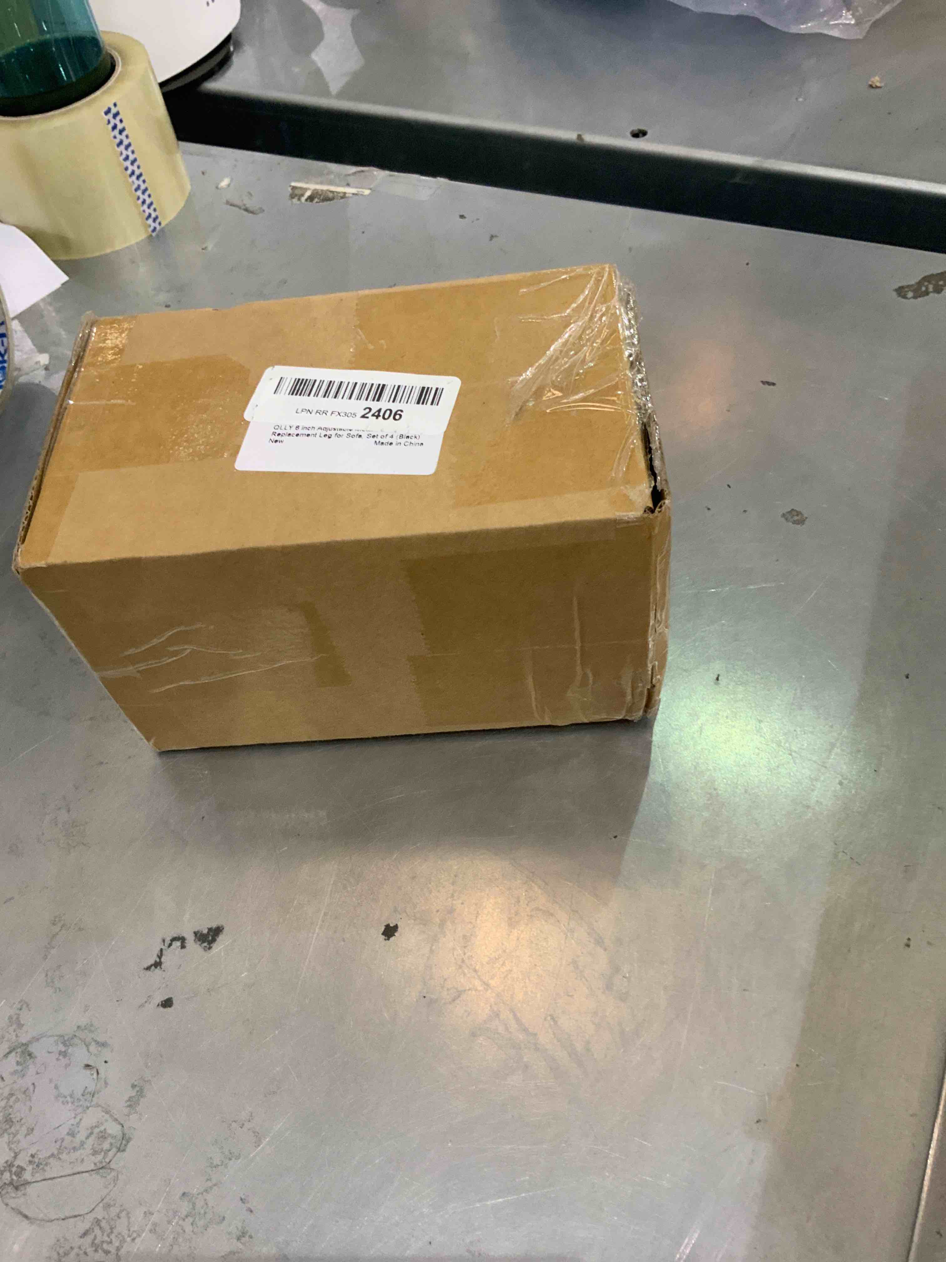 QLLY 6 inch Adjustable Metal Furniture Legs, Replacement Leg for Sofa Couch Chair Ottoman Cabinet, Set of 4 (Black)