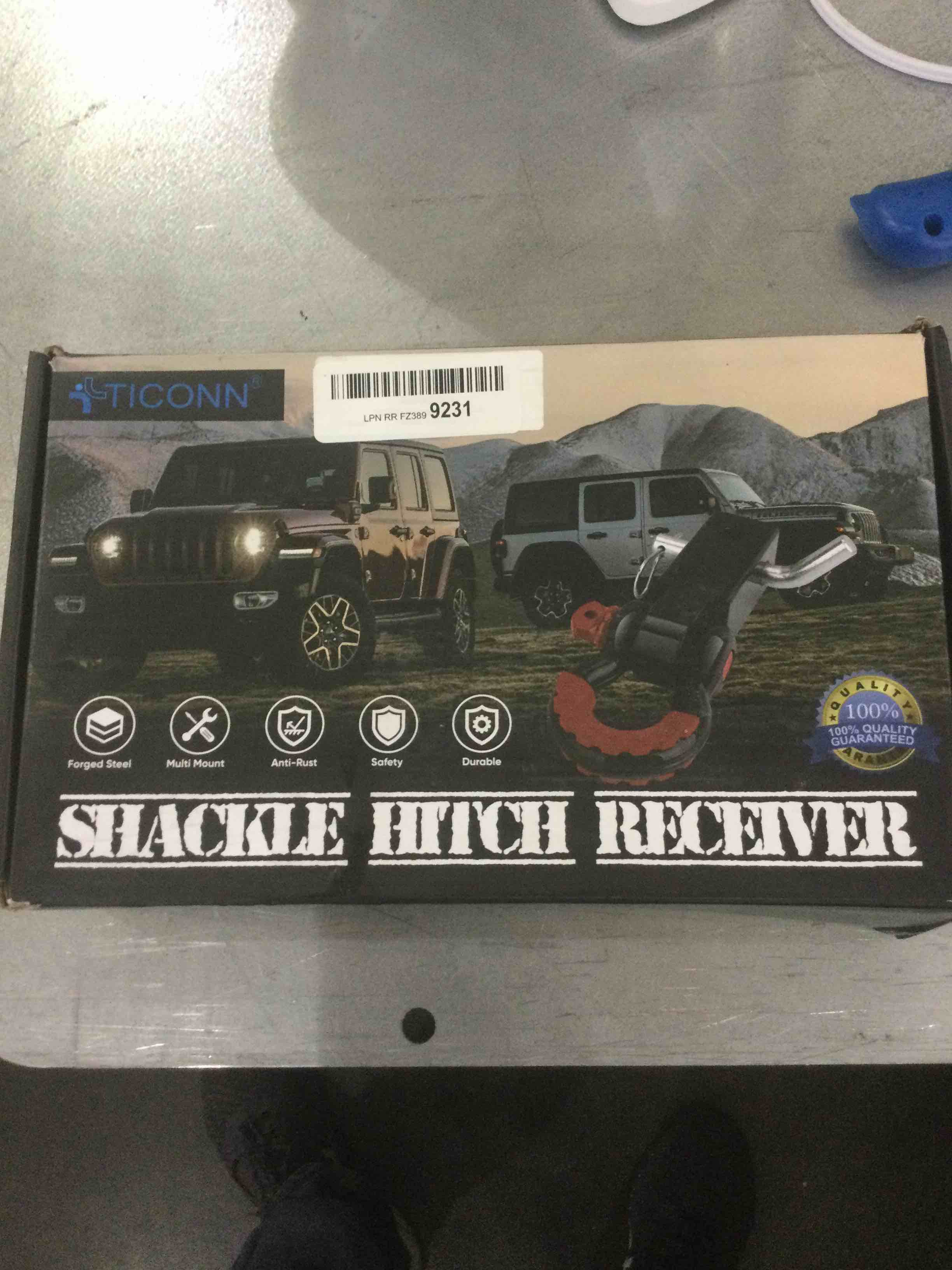 TICONN Shackle Hitch Receiver for 2" Receivers, Heavy Duty Towing & Off Road Accessories for Vehicle Recovery (Receiver with D Ring Shackle)