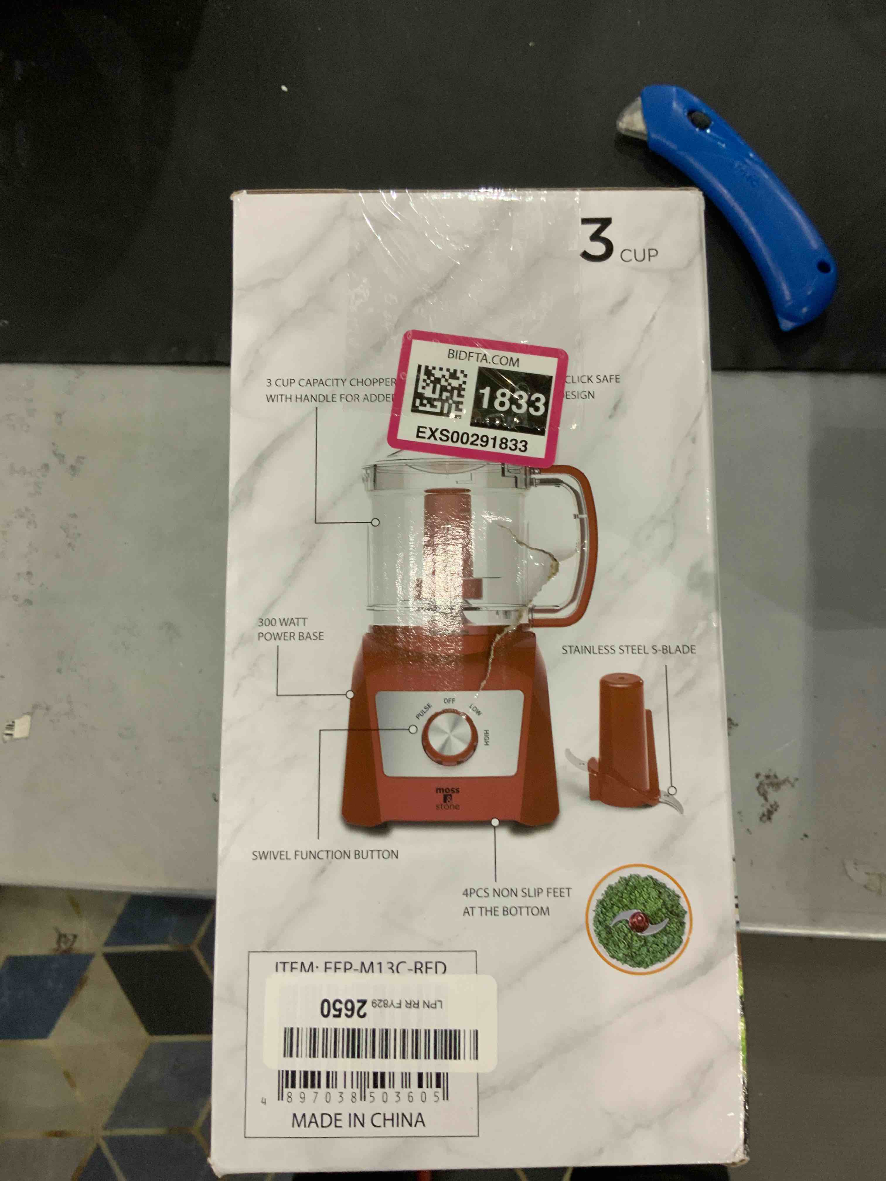 Moss & Stone 3 Cup Mini Food Processor, Strong Vegetable Chopper for Dicing, Chopping, Mincing, & Puree 350 Watts Mini Chopper With 2 Speeds, Perfect Baby Food Processor (Red)