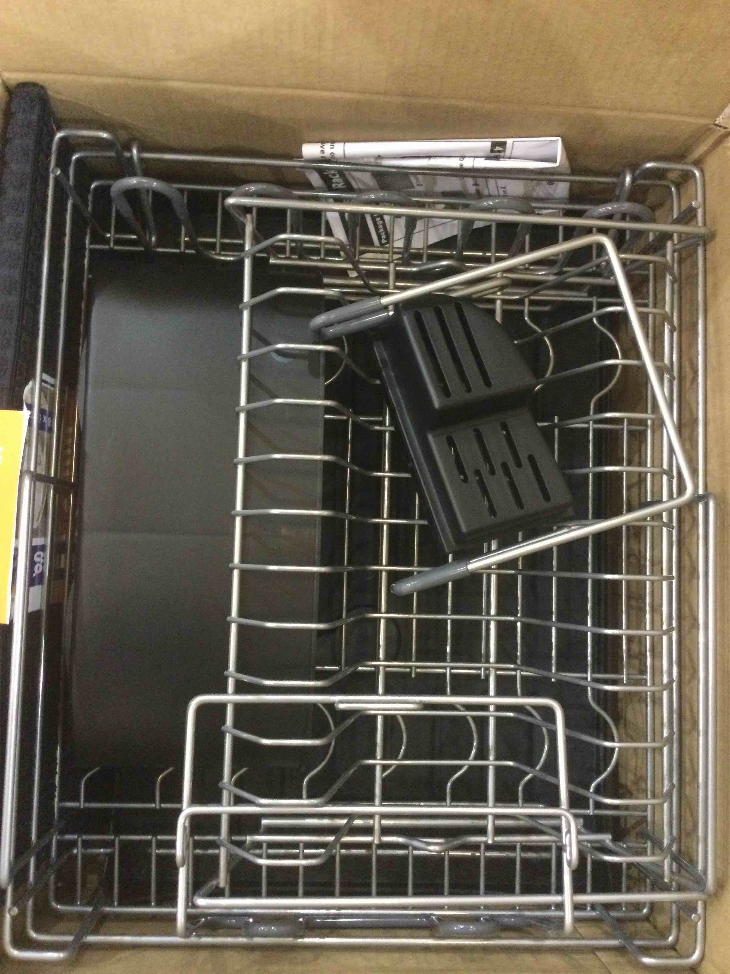 Dish Drying Rack, Qienrrae 2 Tier Large Dish Rack and Drainboard Set with Swivel Spout, Stainless Steel Dish Drainer for Kitchen Counter with Wine Glass Holder, Utensil Holder, Extra Dish Drying Mat