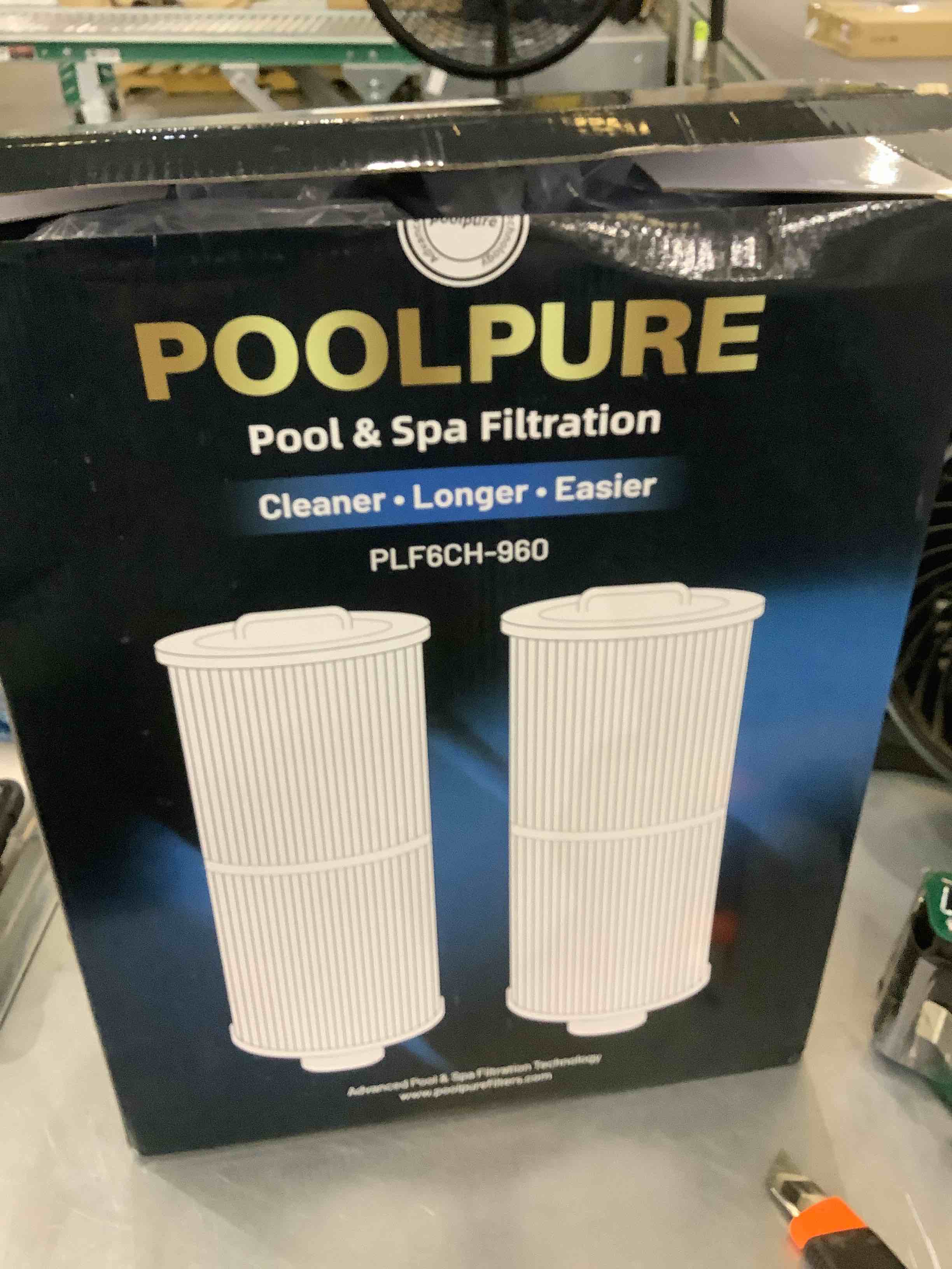 POOLPURE PLF6CH-960 Spa Filter Replaces PJW60TL-F2S, Jacuzzi Filters J-300, J400, Unicel 6CH-960, Filbur FC-2800, 6540-476, 6540-383, Hot Tub Filter with Closed Handle(Not be Removed) 2 Pack (14 7/8")