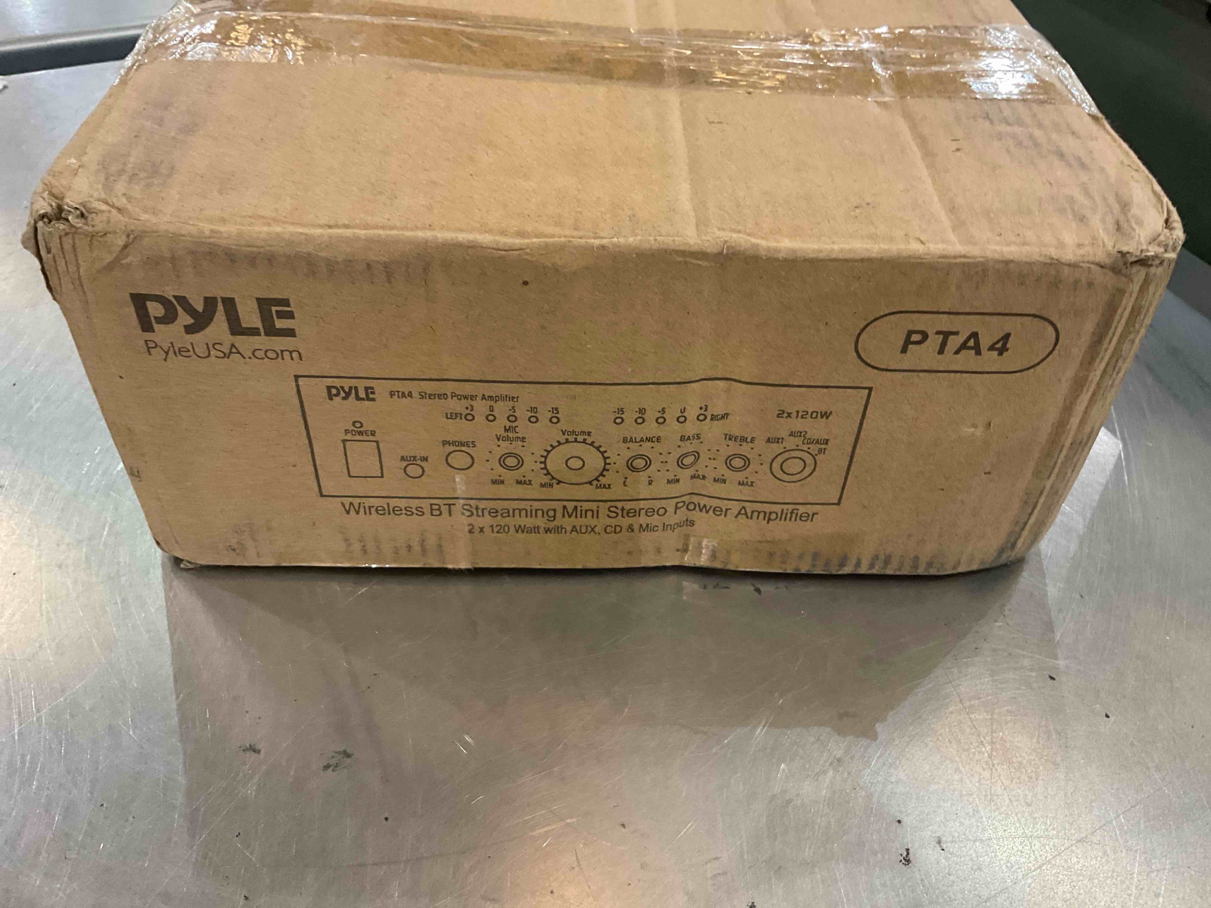 Pyle Home Home Audio Power Amplifier System with Bluetooth - 2X120W Mini Dual Channel Mixer Sound Stereo Receiver Box w/ RCA, AUX, Mic Input - For Amplified Speakers, PA, Theater, Studio Use -PTA4