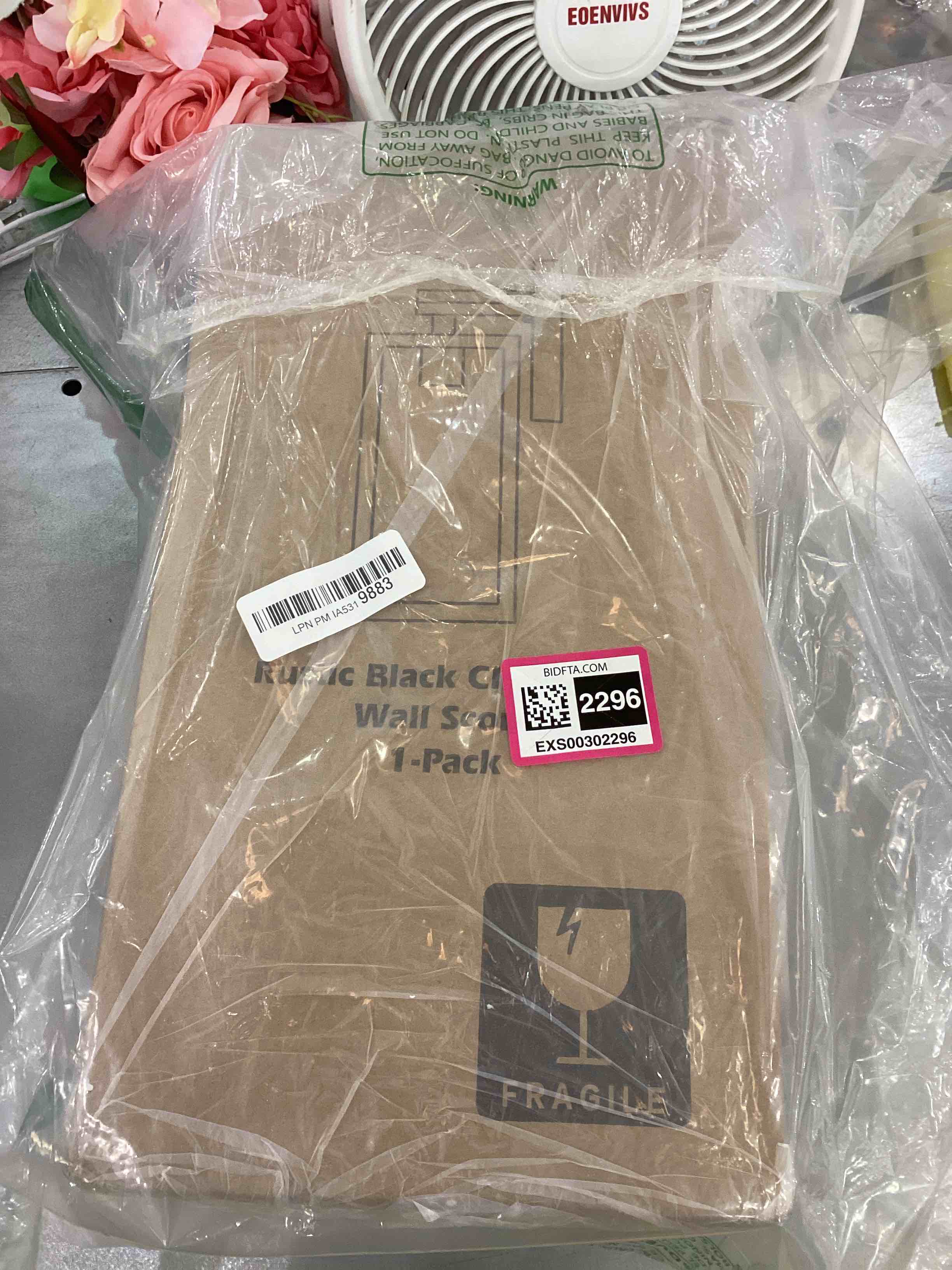 Outdoor Wall Lantern, Exterior Waterproof Wall Sconce Light Fixture, Rustic Black Anti-Rust Wall Mount Light with Clear Glass Shade, E26 Socket Modern Porch Lighting (Bulb Not Included)