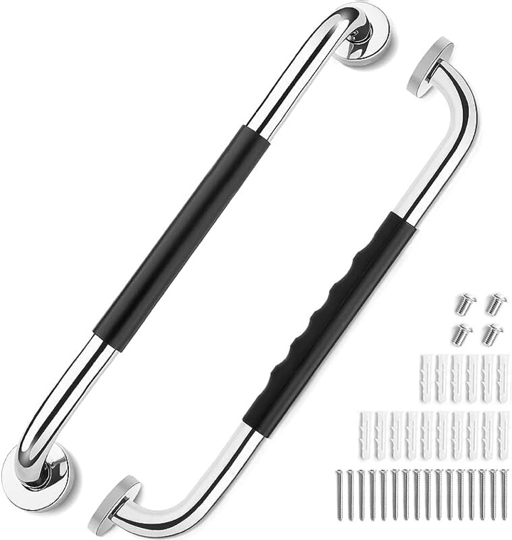 2 Pack Grab Bars for Bathroom, 16 Inch Anti Slip Bathroom Handicap Grab Bars for Showers, Safety Bath & Shower Grab Bar for Seniors, Shower Handles for Elderly, Tesuchan