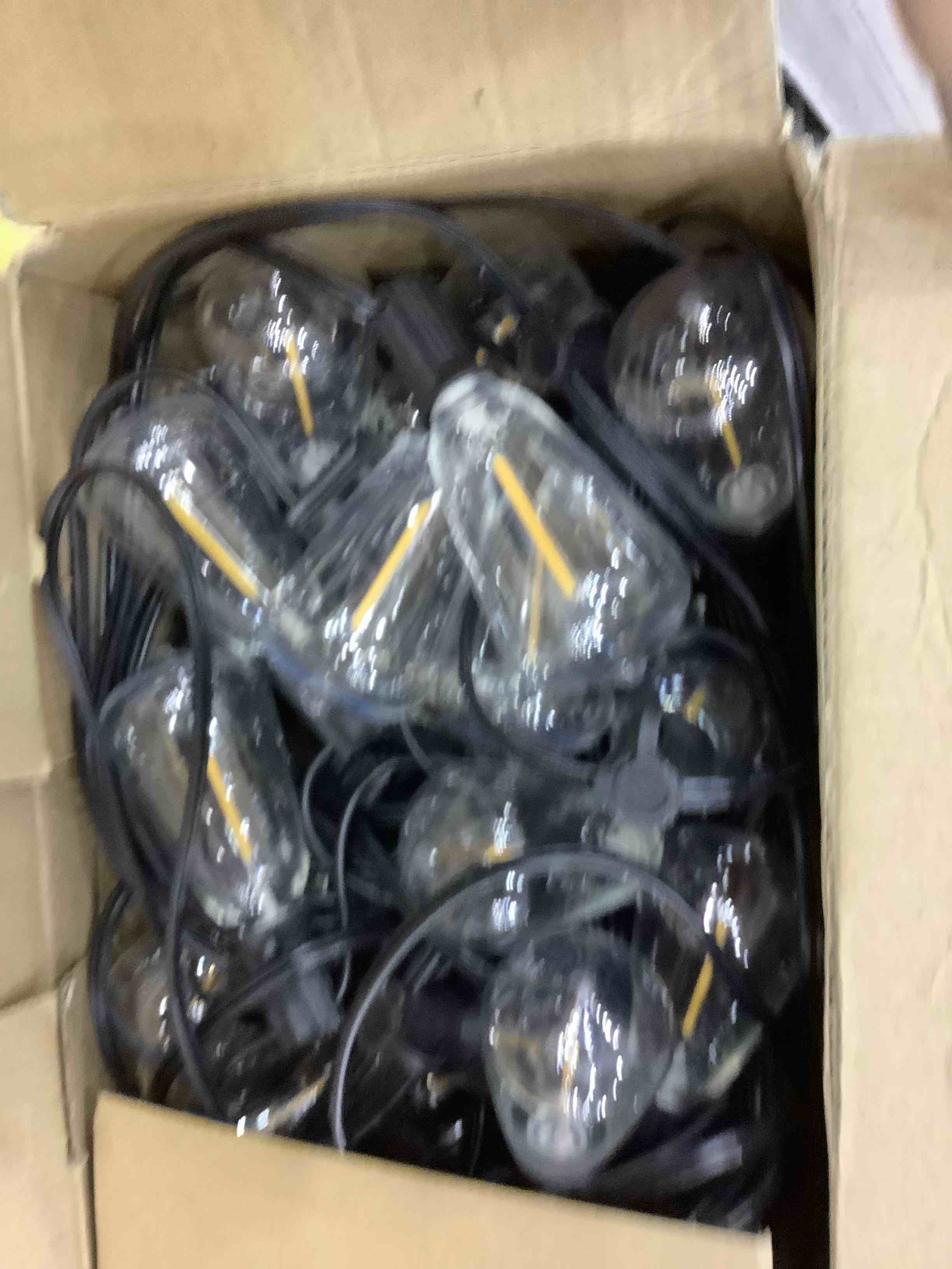Outdoor String Lights LED 100 FT Patio String Lights,52 ST38 Shatterproof Edison Style LED Bulbs,Vintage Plastic String Lights Waterproof for Bistro Gazebos Backyard Balcony Porch.