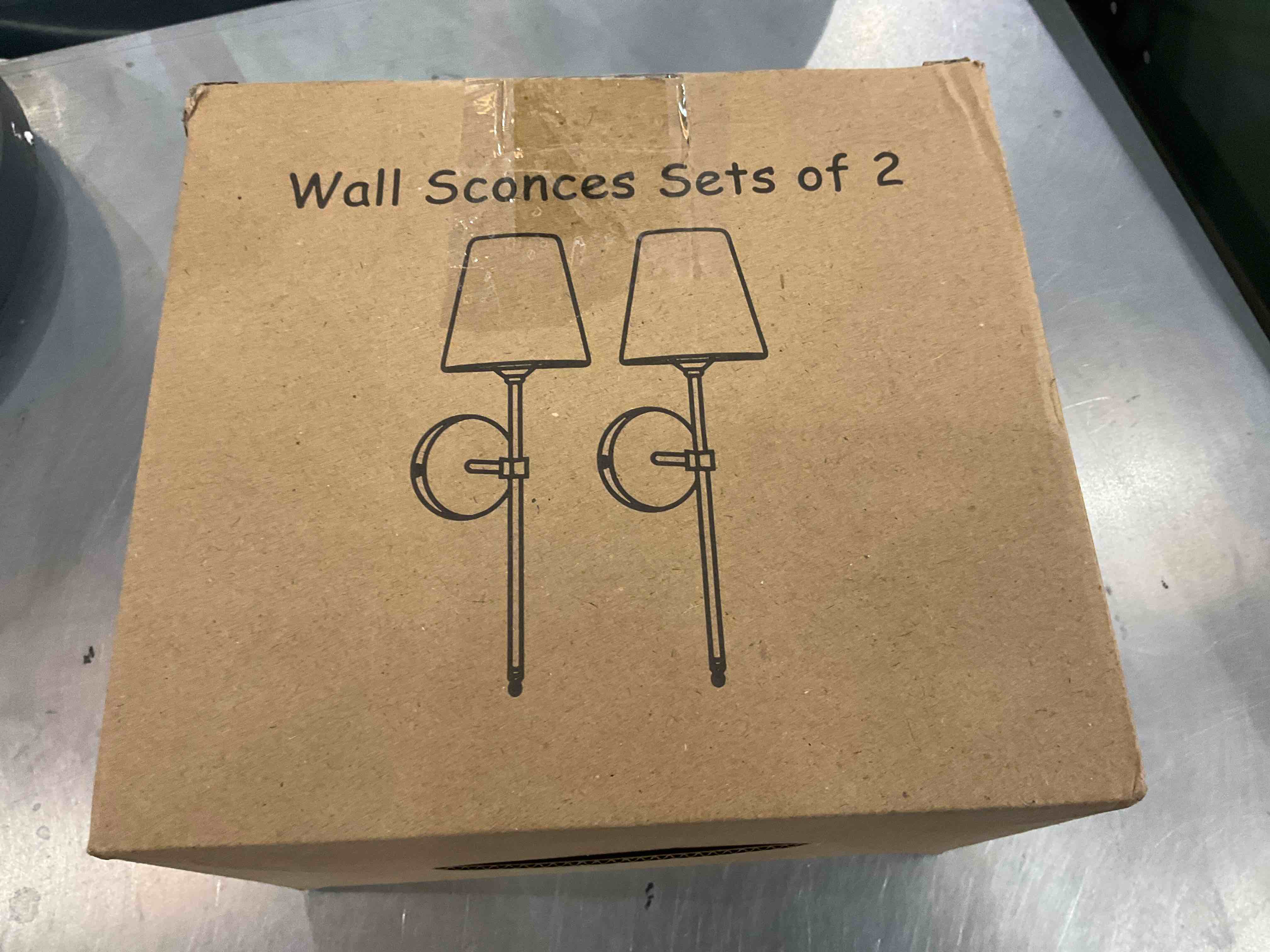 KUAUGST Wall Sconces Sets of 2, Retro Industrial Wall Lamps, Bathroom Vanity Sconces Wall Lighting with White Fabric Shade, Suitable for Bedroom Living Room Corridor Kitchen