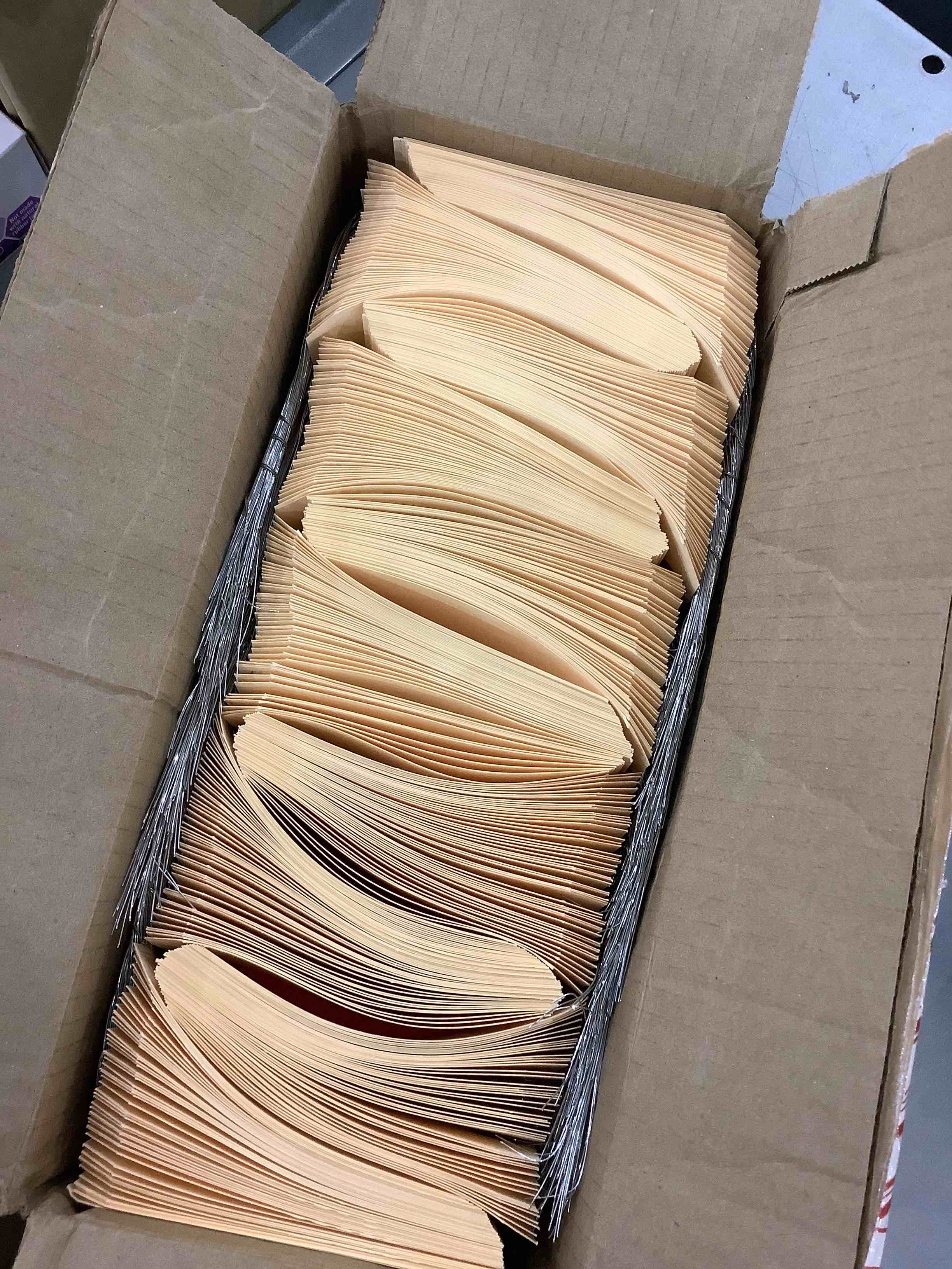 SmartSign Blank Manila Shipping Tags with Wire - Pack of 1000, Size-5, 13pt Thick Prewired Cardstock Tag, 4 3/4" x 2 3/8" Paper Hang Tags with Reinforced Fiber Patch
