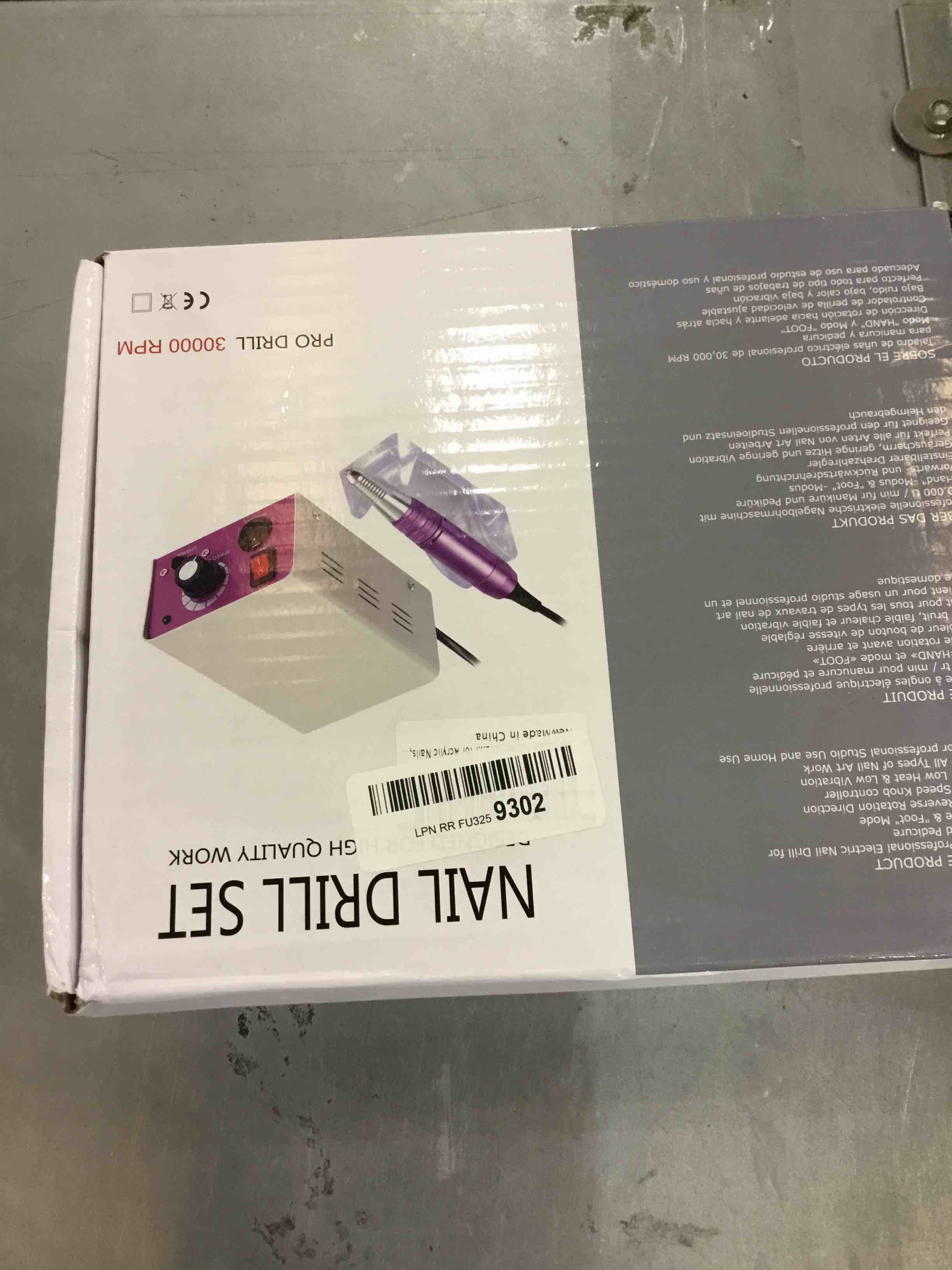 Hoinvo 30000RPM Professional Nail Drill Machine for Acrylic Nail, Gel Nails, Powerful Electric Nail File with Foot Pedal, Manicure Pedicure Polishing Shape Tools for Home Salon Use(Purple)