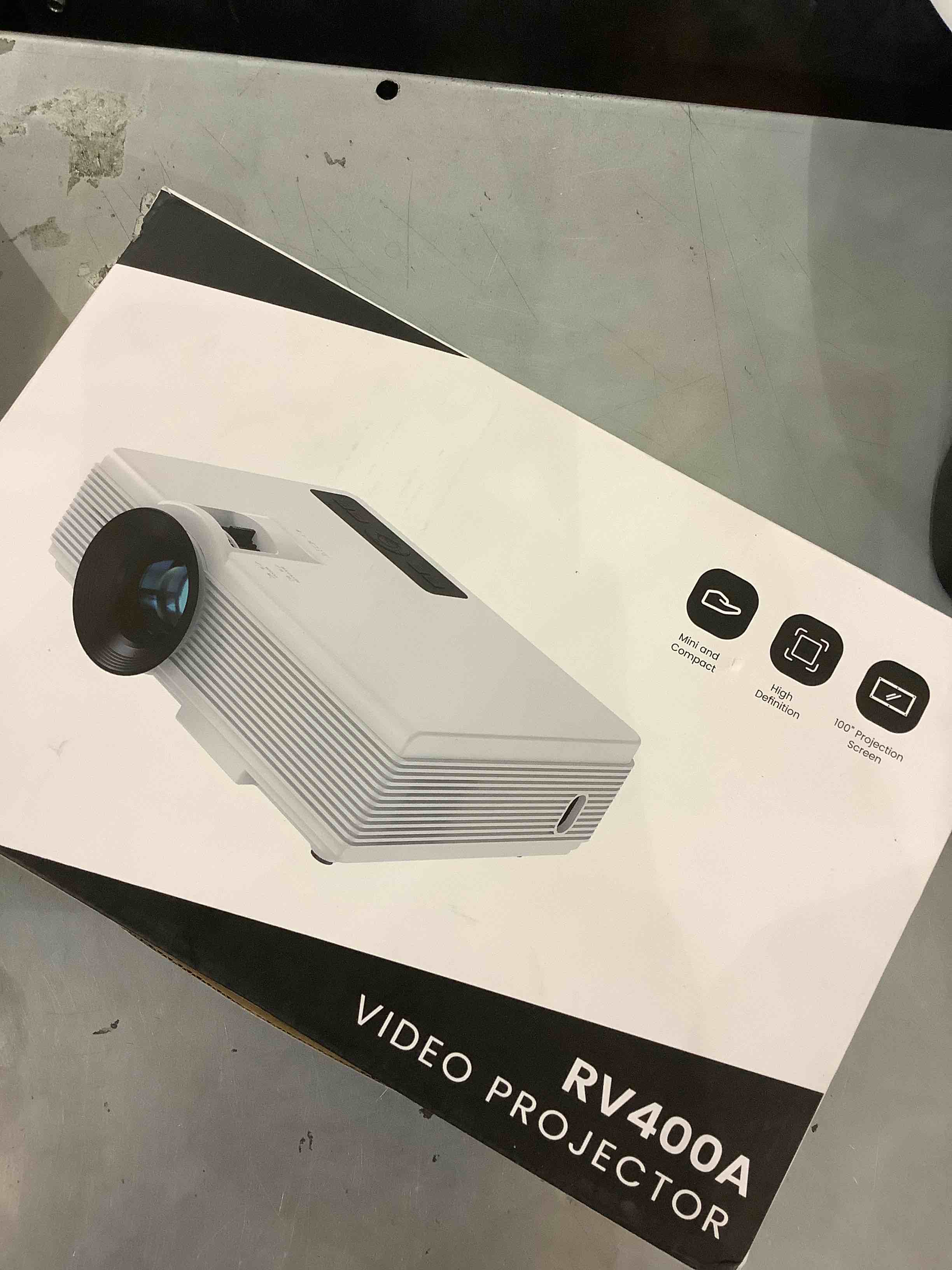 ALVAR Native 1080P Bluetooth Projector w/ 100'' Screen, 4K Supported, 10000 Lux & 400 ANSI Portable Outdoor Movie Projector w/ 60000 Hrs LED Lamp Life, Compatible with TV Stick, HDMI and USB