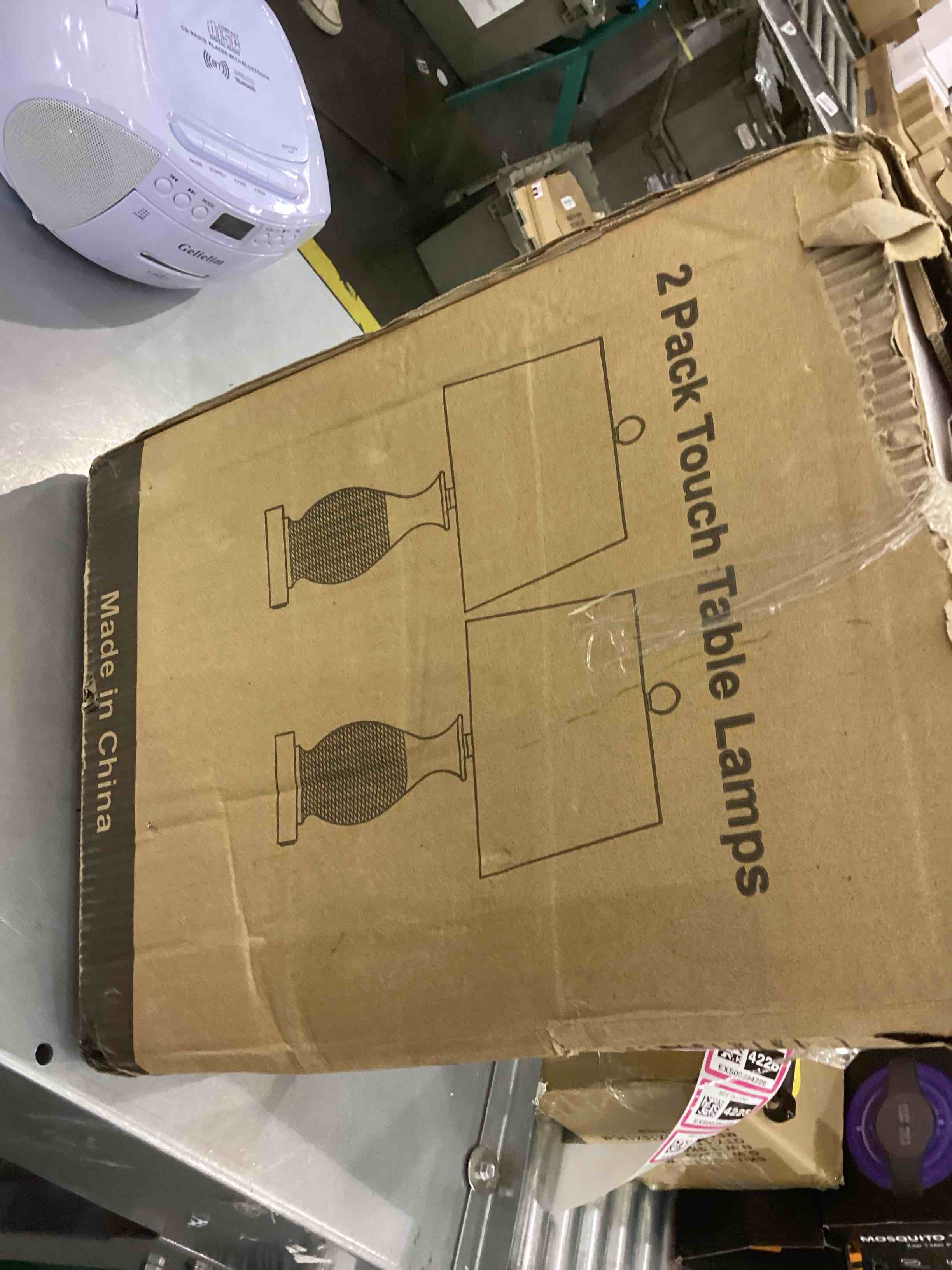 PARTPHONER Set of 2 Table Lamps with USB Ports, 26" Tall Farmhouse Living Room Lamp with 3-Way Dimmable Nightstand Lamp White Fabric Shade for Living Room Bedroom Home Office