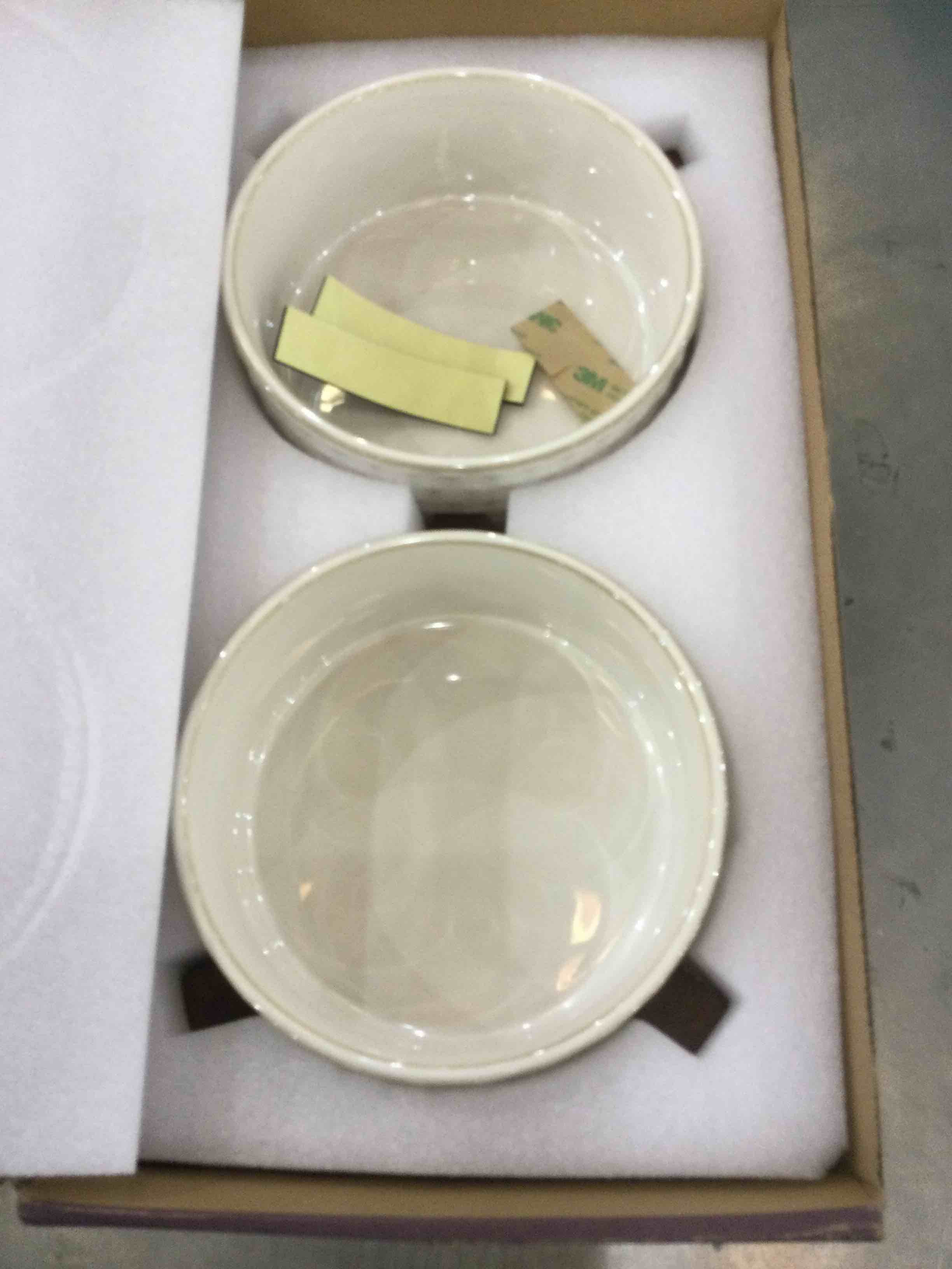 LE TAUCI Dog Bowls Ceramic, Dog Bowl Set with Acacia Wood Stand, 3 Cups Dog Food and Water Bowl for Small Medium Sized, Weighted Dog Dishes, Pet Bowls