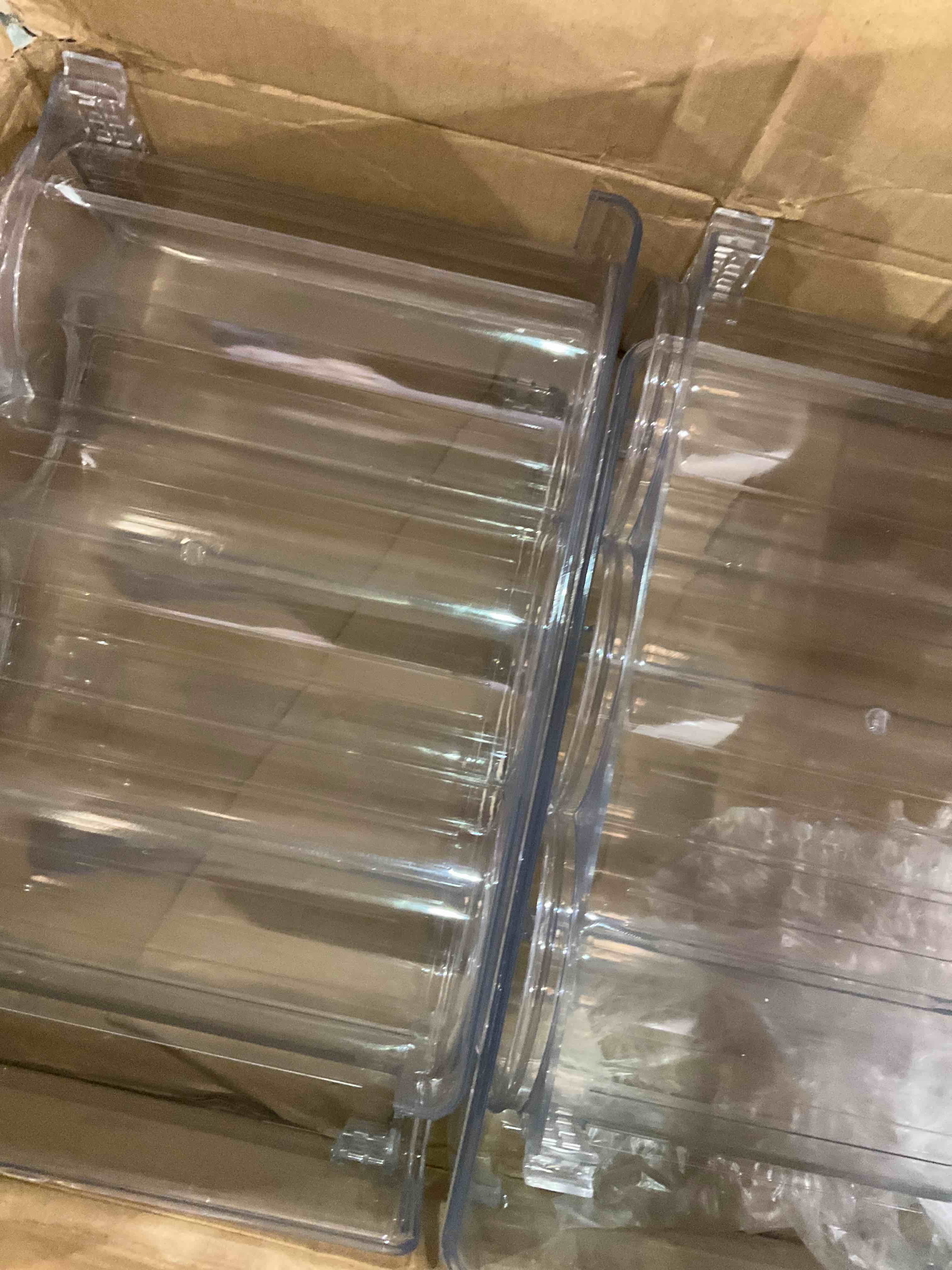Large Compartment ] 4 Pack Water Bottle Organizer, Stackable Kitchen Organization and Storage Rack, Plastic Water Bottle Holder for Fridge Pantry Kitchen Cabinet Organizer, Tumbler Mug Cup Organizer