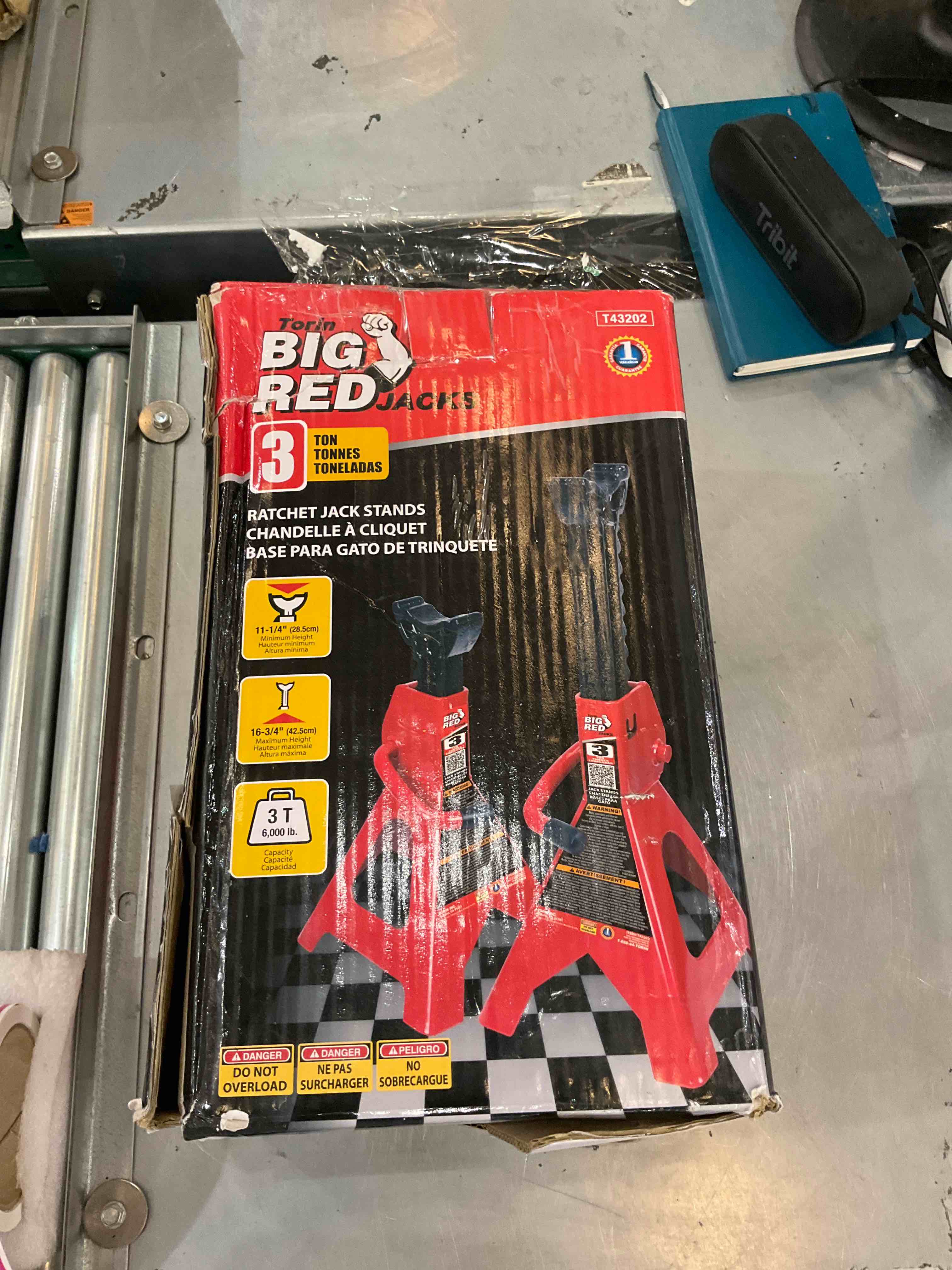 BIG RED T43202 Torin Steel Jack Stands: 3 Ton (6,000 lb) Capacity, Red, 1 Pair