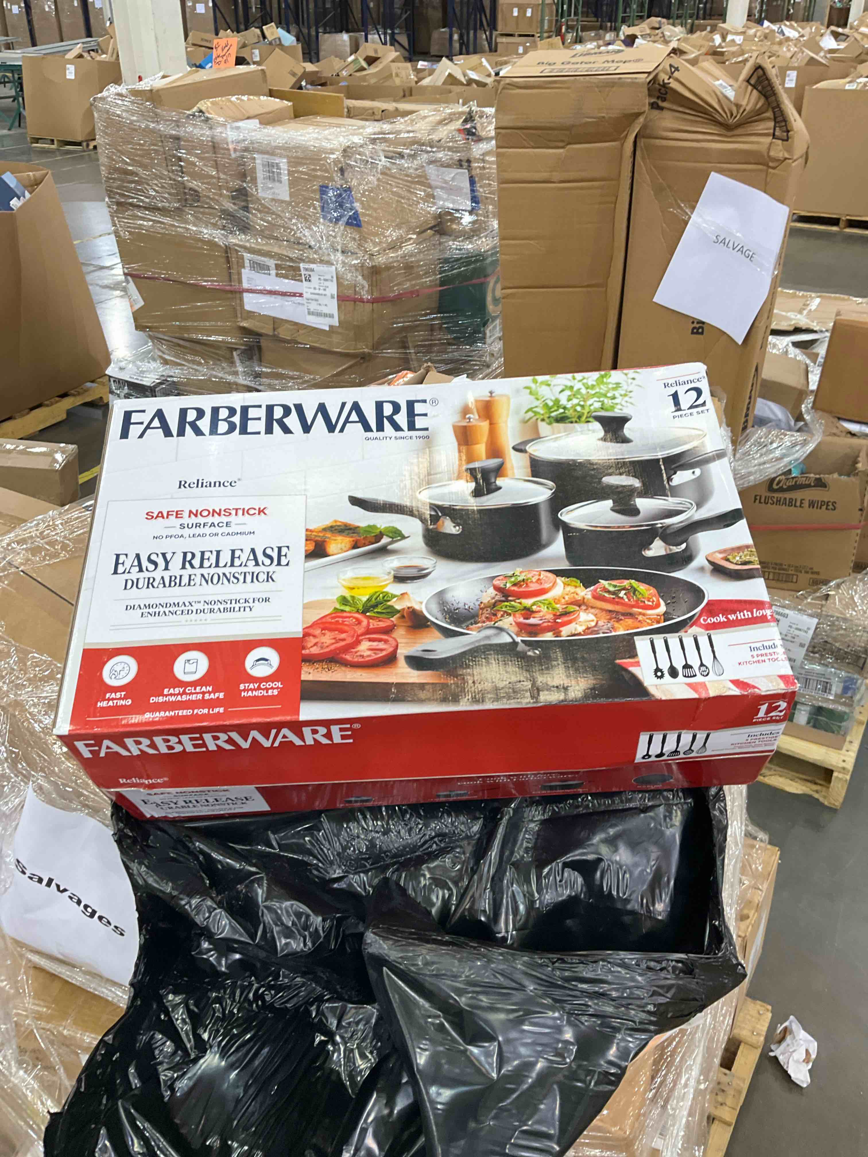 Farberware Reliance 12pc Nonstick Aluminum Cookware Set with Prestige Tools Black