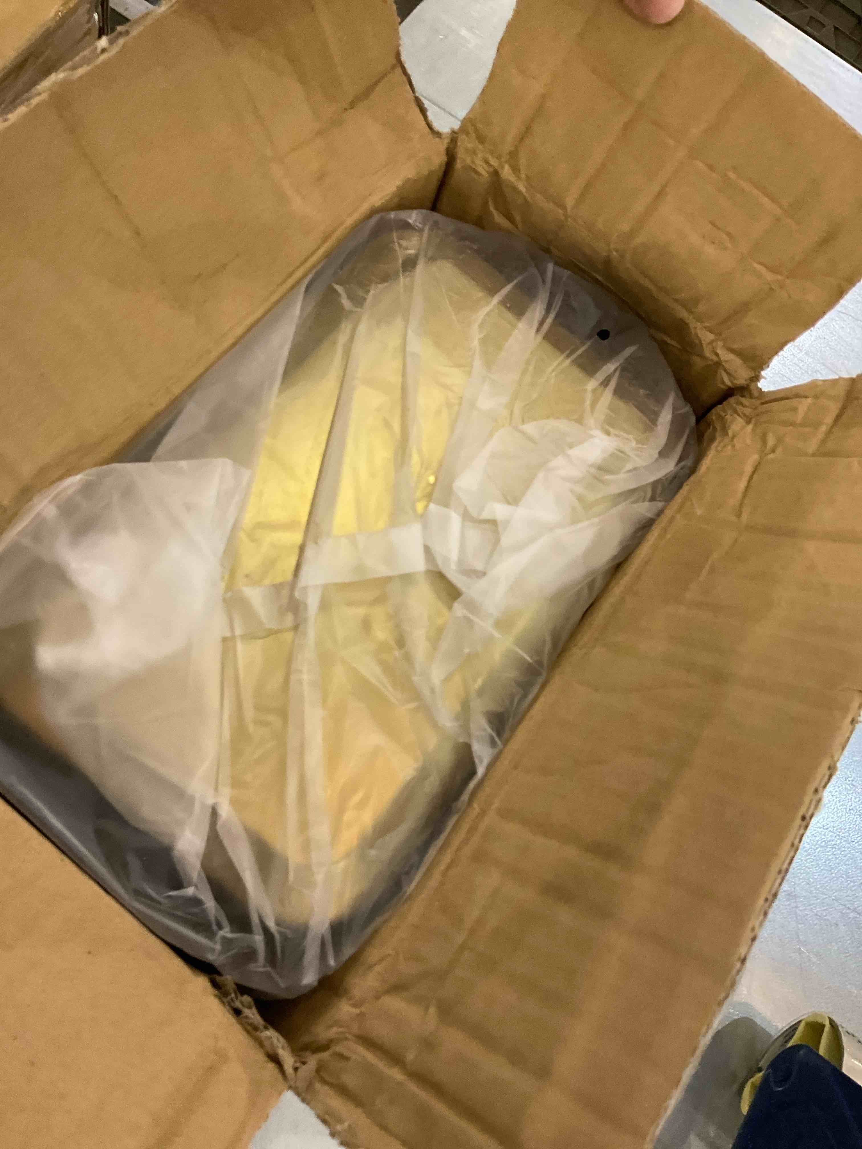 mDesign Metal Freestanding Slim Toilet Bowl Brush and Holder + Rectangle Narrow 1.3 Gallon Step Pedal Trash Can Wastebasket for Bathroom Storage - Small, Compact Design - Set of 2 - Soft Brass