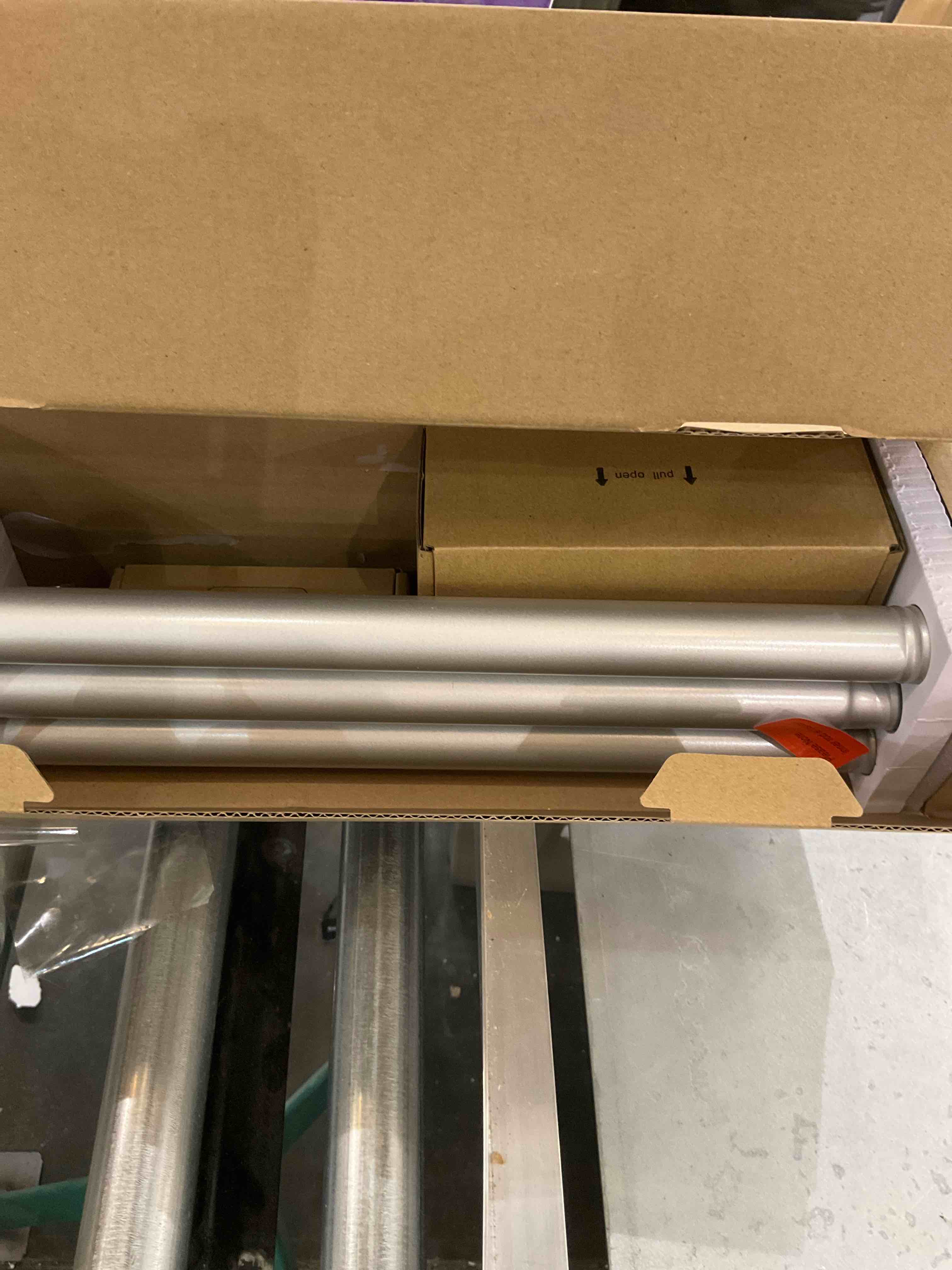 USFOOK 1 Inch Curtain Rods 32 to 58 Inches (2.6-4.8ft), Telescoping Splicing Drapery Rods for Windows 20 to 53 Inch, Silver Decorative Translucent Finials