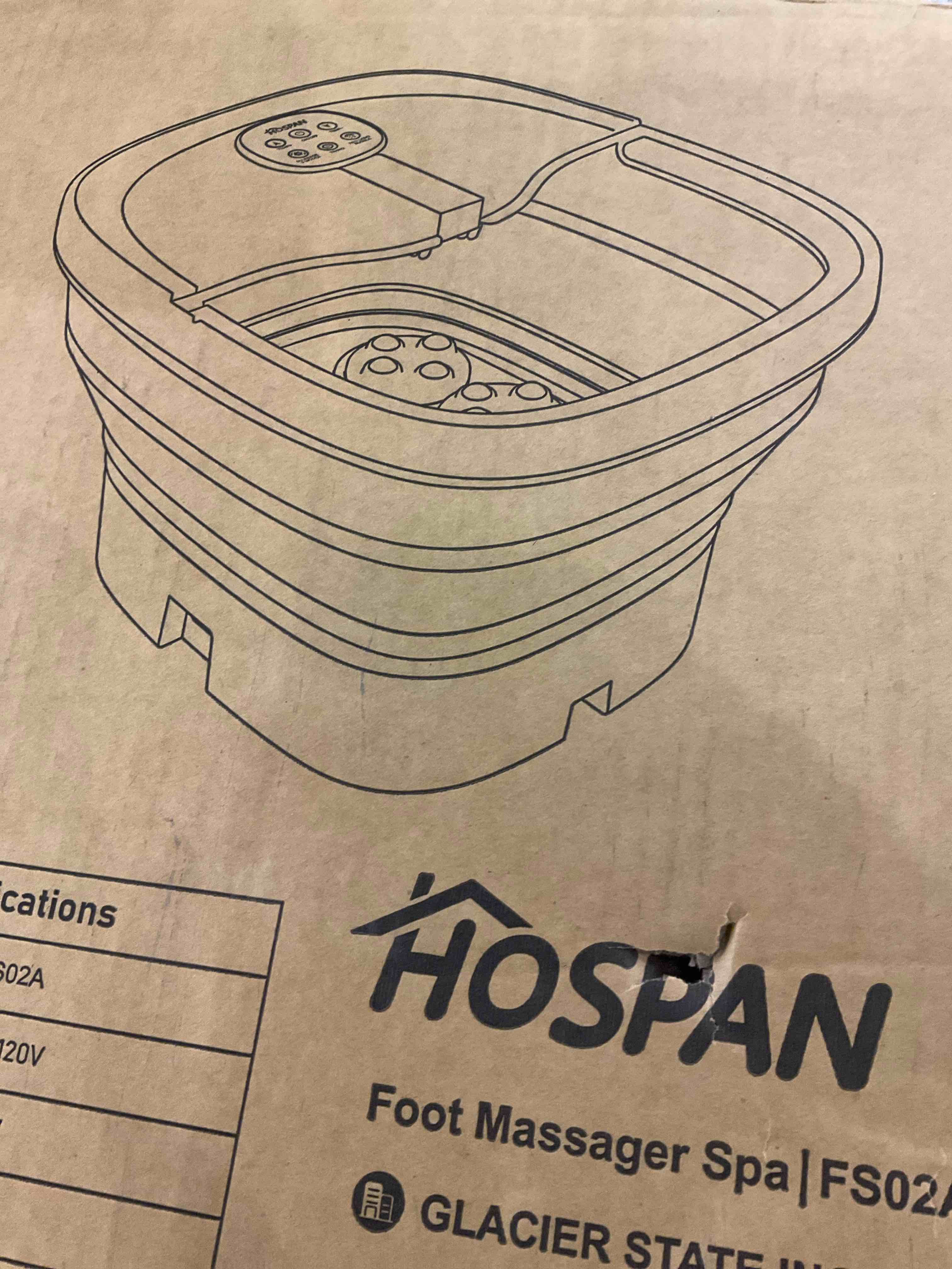 HOSPAN Foot Spa, Collapsible Foot Bath with 24 Motorized Shiatsu Massage Balls, Bubble and Temperature Control. 60 Minutes Timer. Pedicure Foot Spa for Feet Stress Relief. Remote Control- FS02A