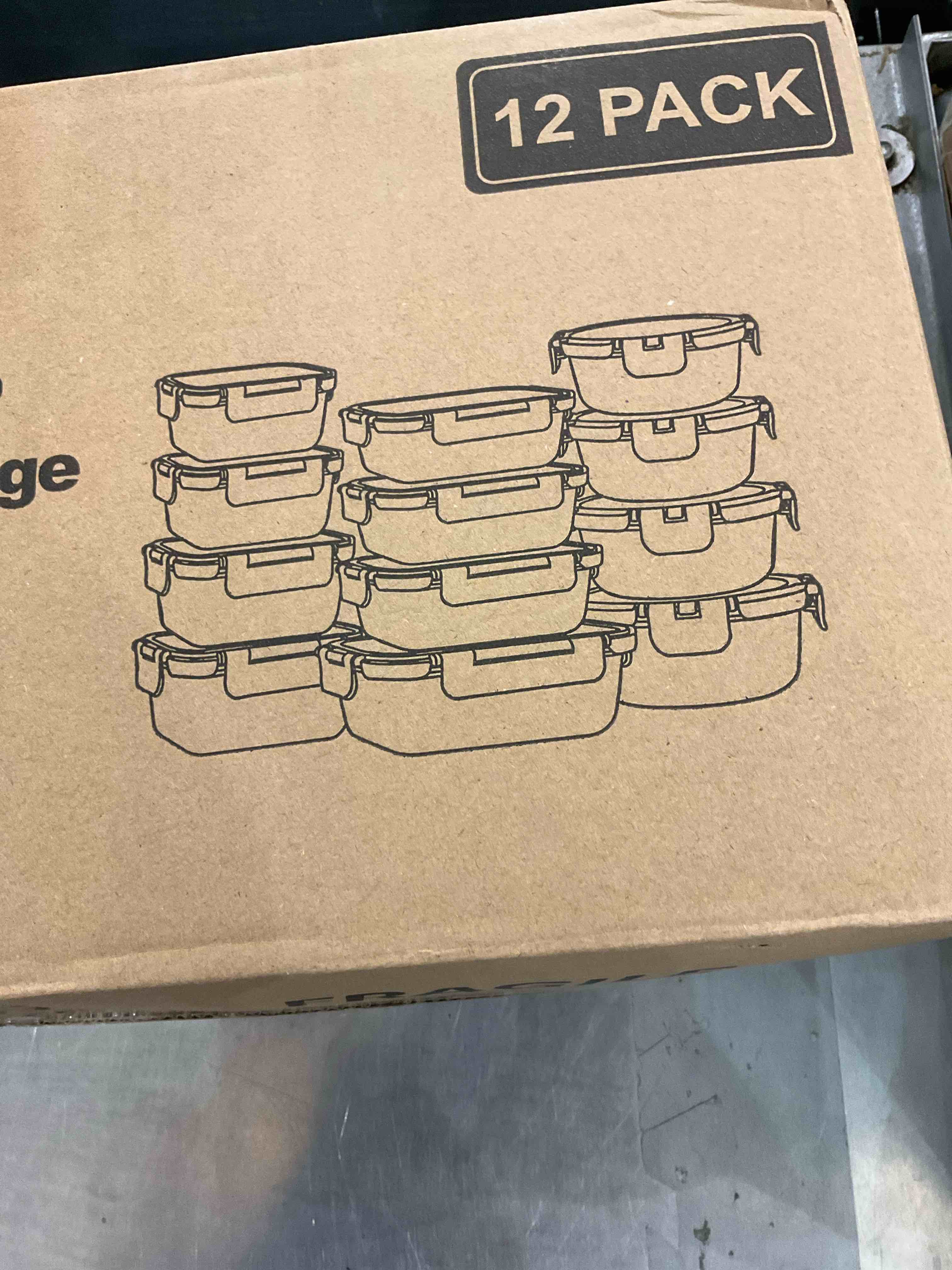 VERONES 24 Pieces Glass Food Storage Containers Set, Airtight Glass Lunch Containers, Stackable Glass Meal Prep Containers with Lids,BPA-Free, for Microwave, Oven, Freezer & Dishwasher Friendly,Grey