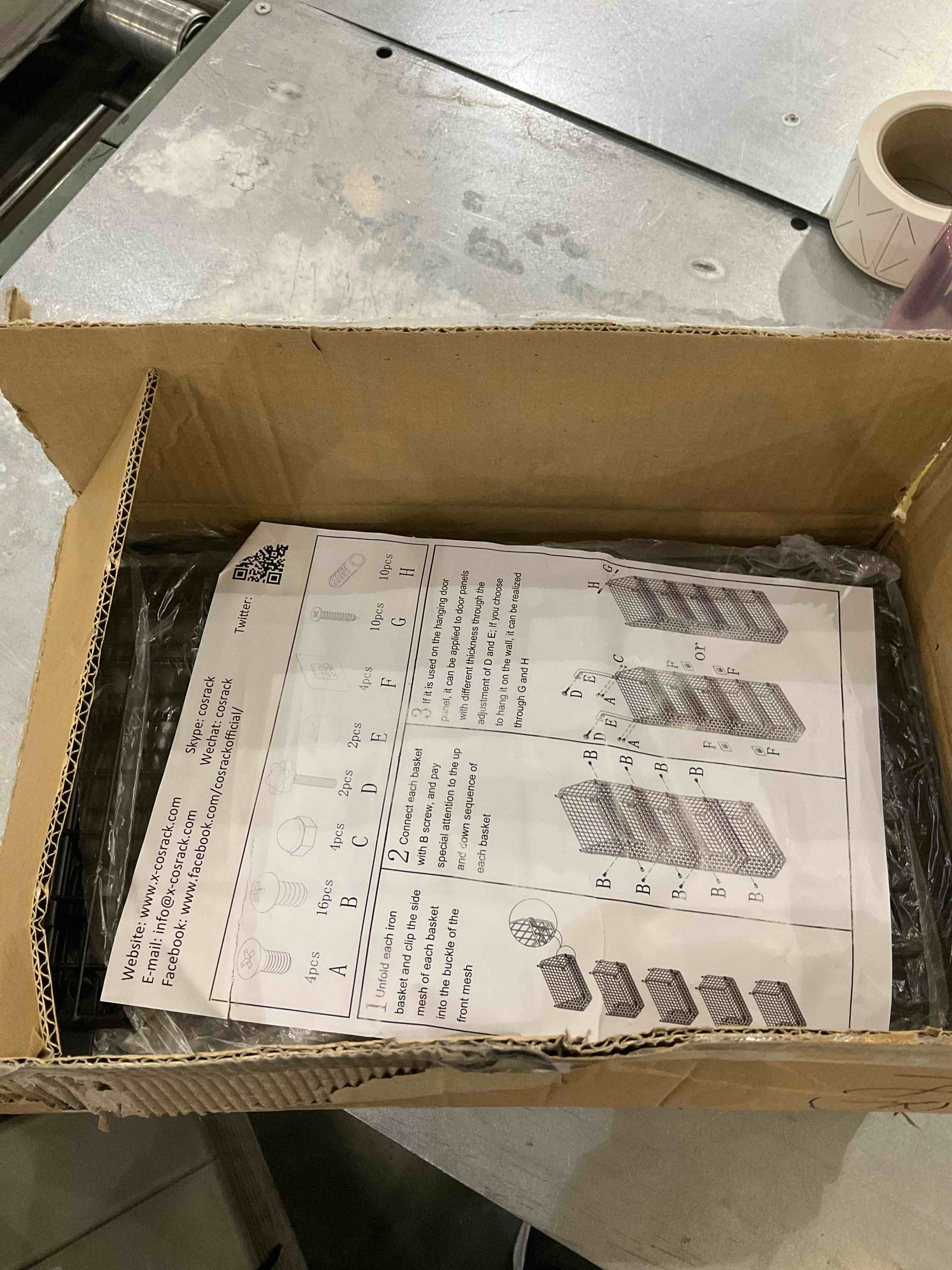 X-cosrack Over Door Storage Baskets - 5-Tier Over The Door Pantry Organizer & Detachable and Foldable Metal Wall Mounted Pantry Seasoning Spice Door Organizer Rack with Hooks for Kitchen Bathroom