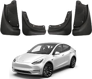 BASENOR Tesla Model Y Mud Flaps Splash Guards Winter Vehicle Sediment Protection No Need to Drill Holes(Set of 4)