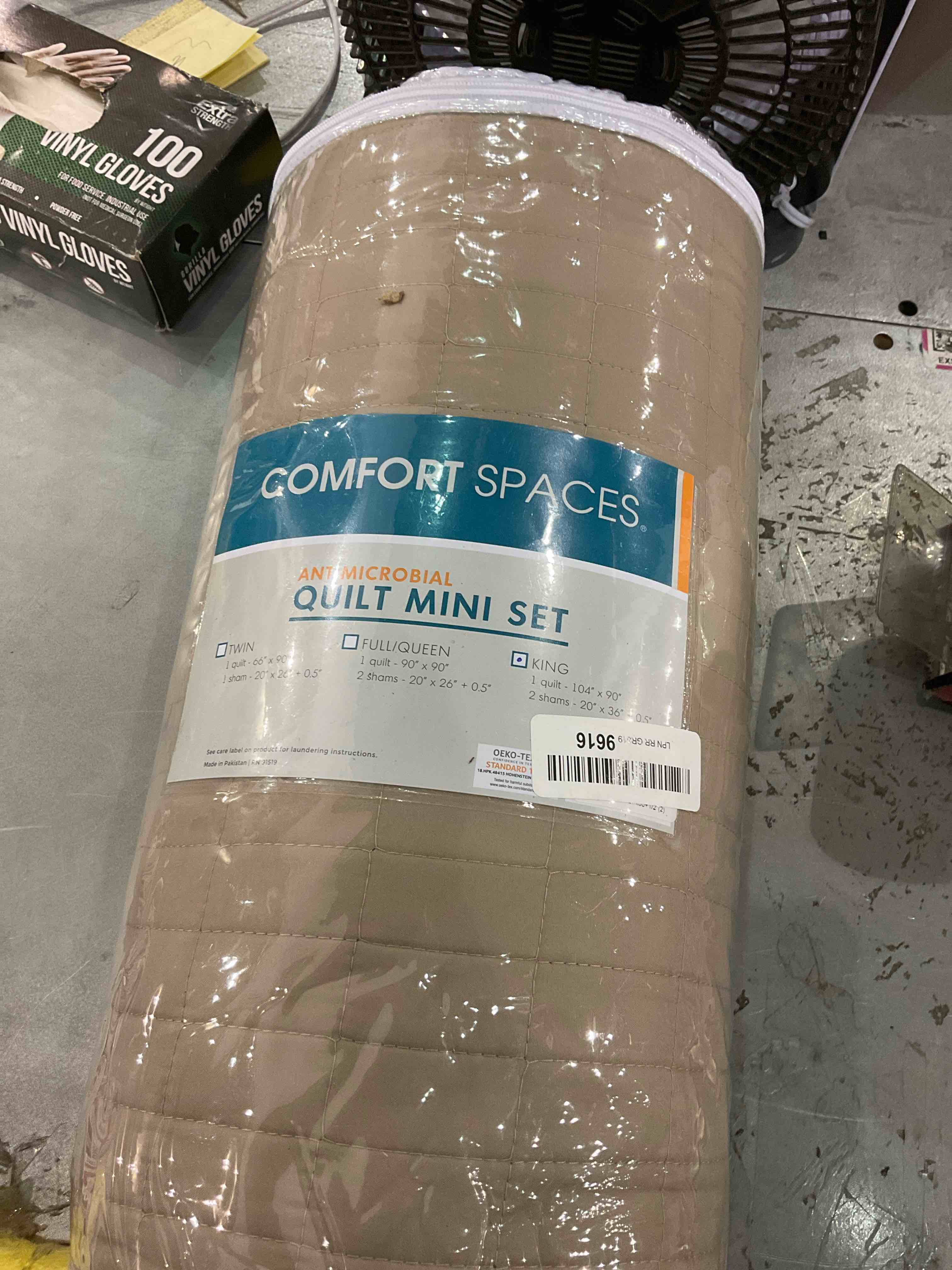 Comfort Spaces Kienna Quilt Set - Luxury Double Sided Stitching Design, All Season, Lightweight, Coverlet Bedspread Bedding, Matching Shams, Taupe King(104"x90") 3 Piece