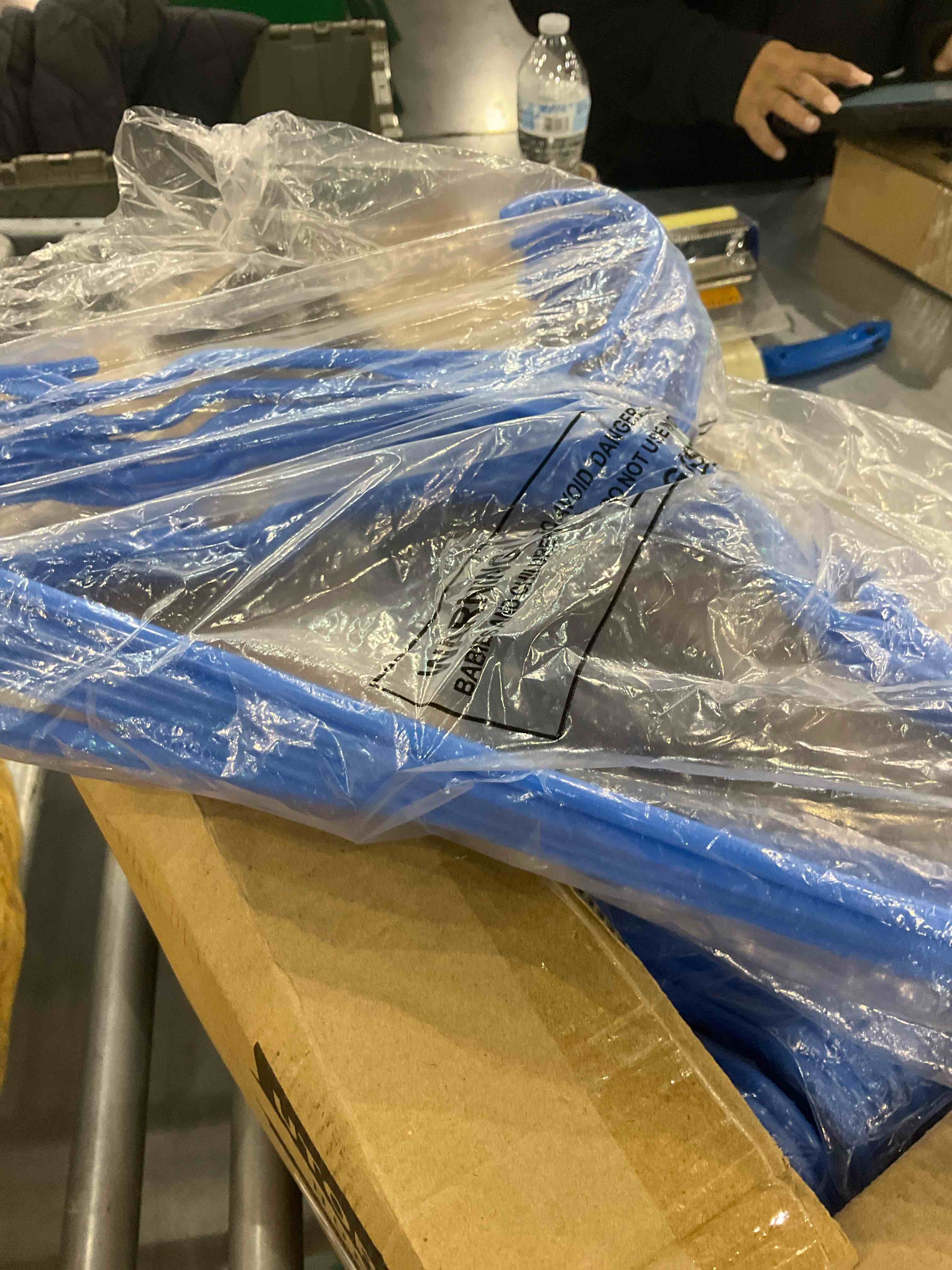 Utopia Home Clothes Hangers 50 Pack - Plastic Hangers Space Saving - Durable Coat Hanger with Shoulder Grooves (Blue)