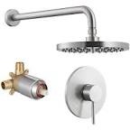 KES Shower Faucet Brushed Nickel, Pressure Balance Shower System, Shower Faucets Sets Complete, Rain Shower Head and Valve Trim Included, XB6202-BN