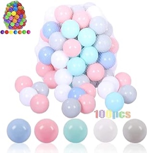 LANGXUN 100pcs Soft Plastic Ball Pit Balls - Plastic Toy Balls for Kids - Ideal Baby Toddler Ball Pit, Ball Pit Play Tent, Baby Pool Water Toys, Kiddie Pool, Party Decoration, Photo Booth Props