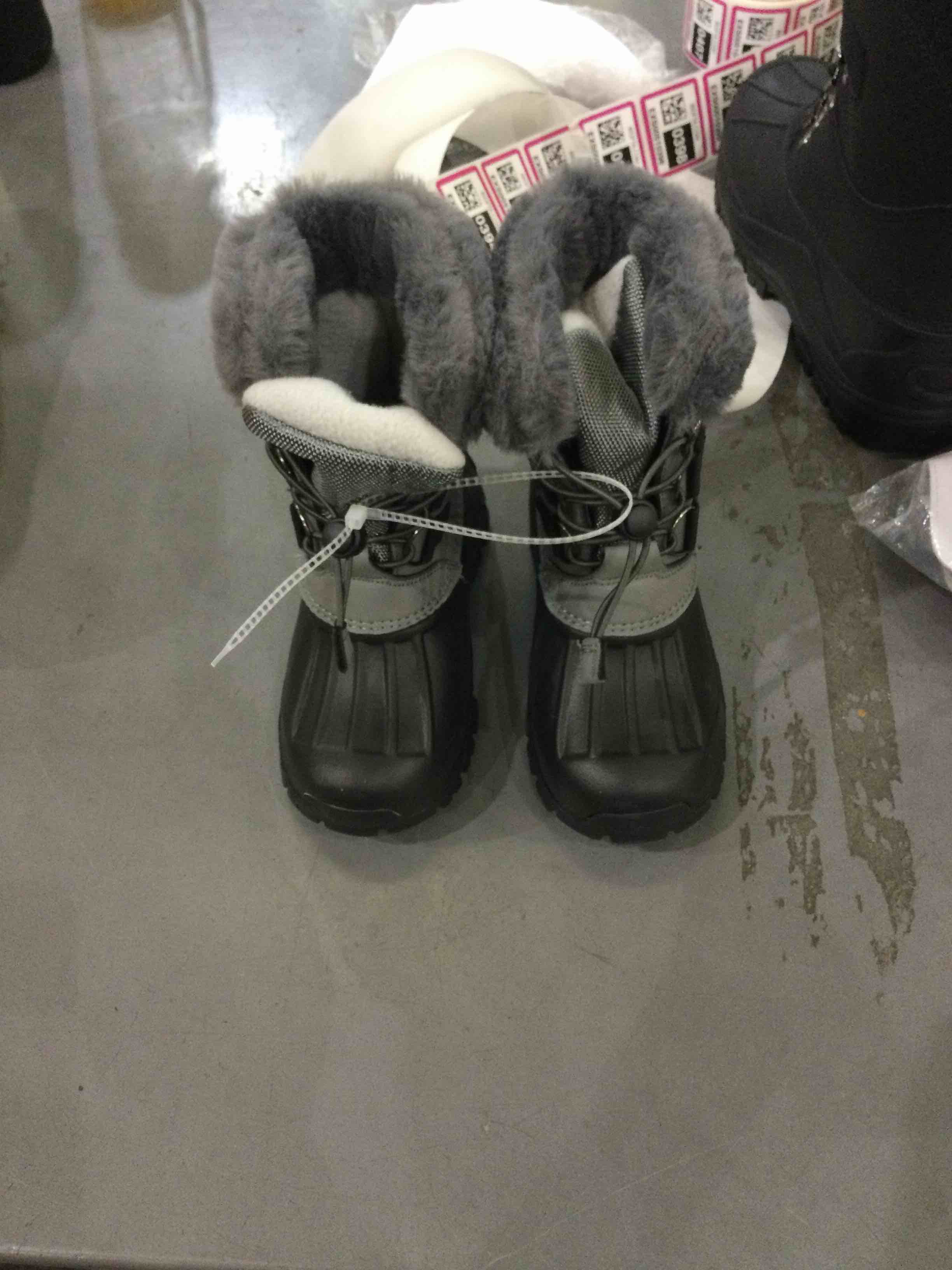 Off Branded Boots BNQ faux fur  Black, Gray 