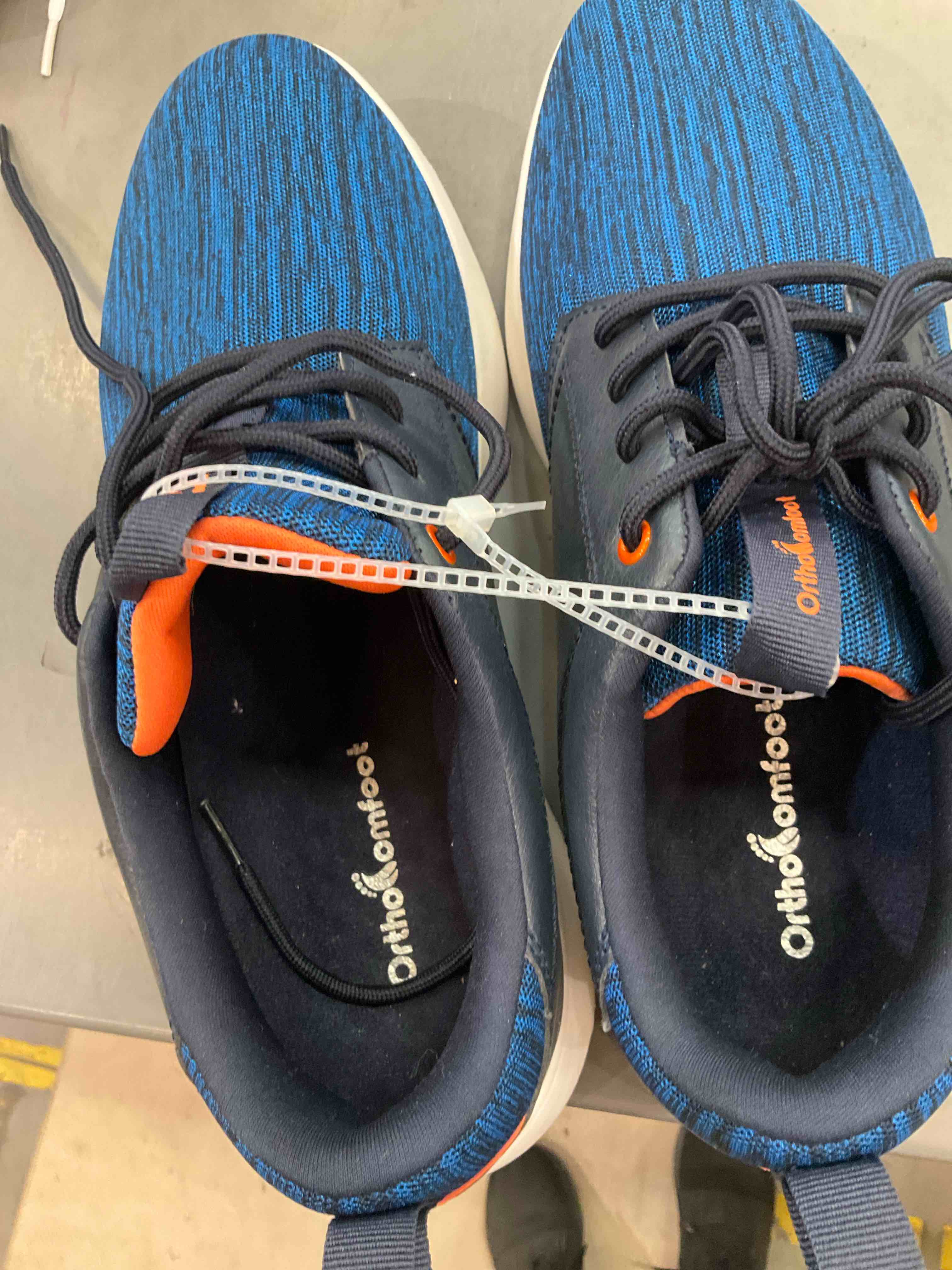 OrthoComfoot Mens size 12 Blue Arch Support Sneakers with extra insoles