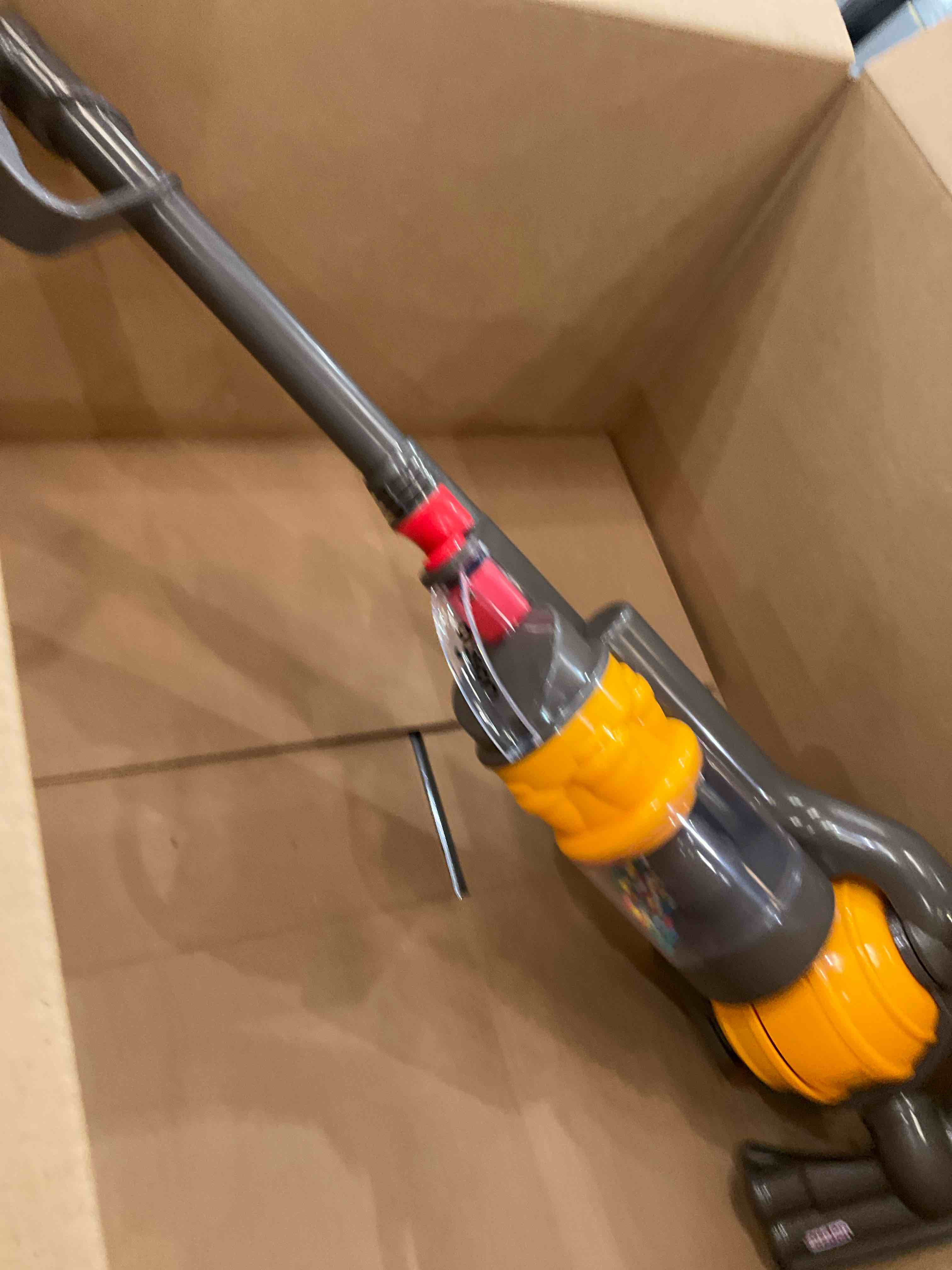 Casdon - Dyson Ball Vacuum TOY VACUUM with working suction and sounds, 2 lbs, Grey/Yellow/Multicolor