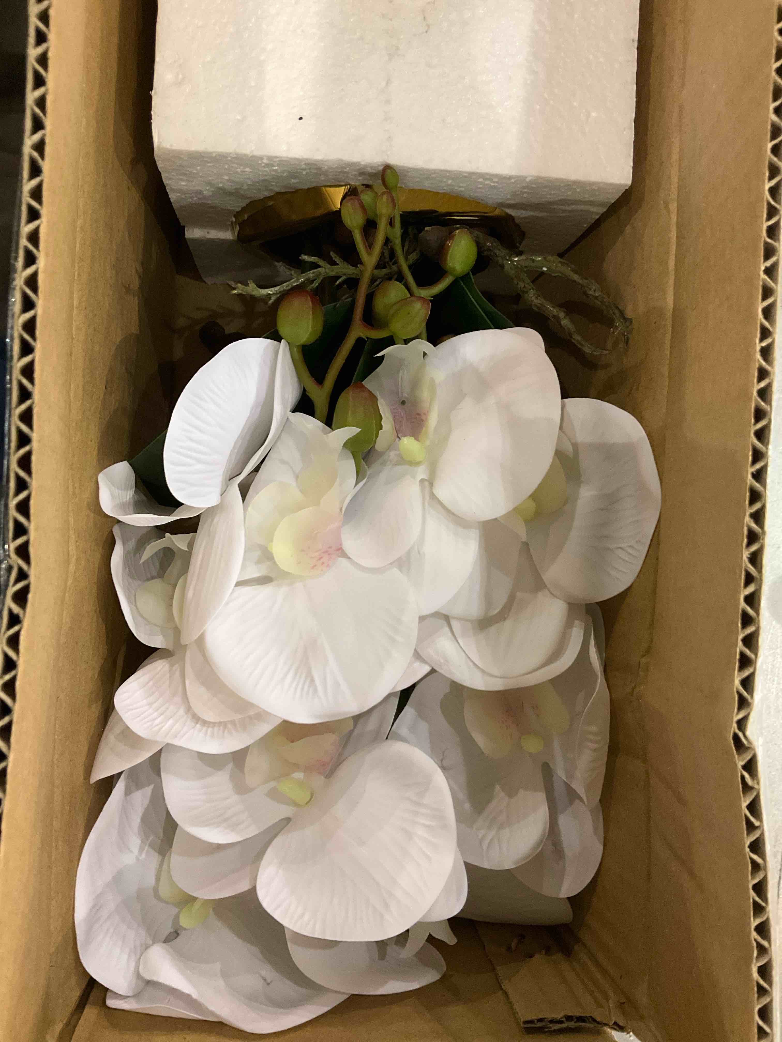 W&W Artificial Orchid Plants & Flowers Arrangement in Ceramic Pot, Fake