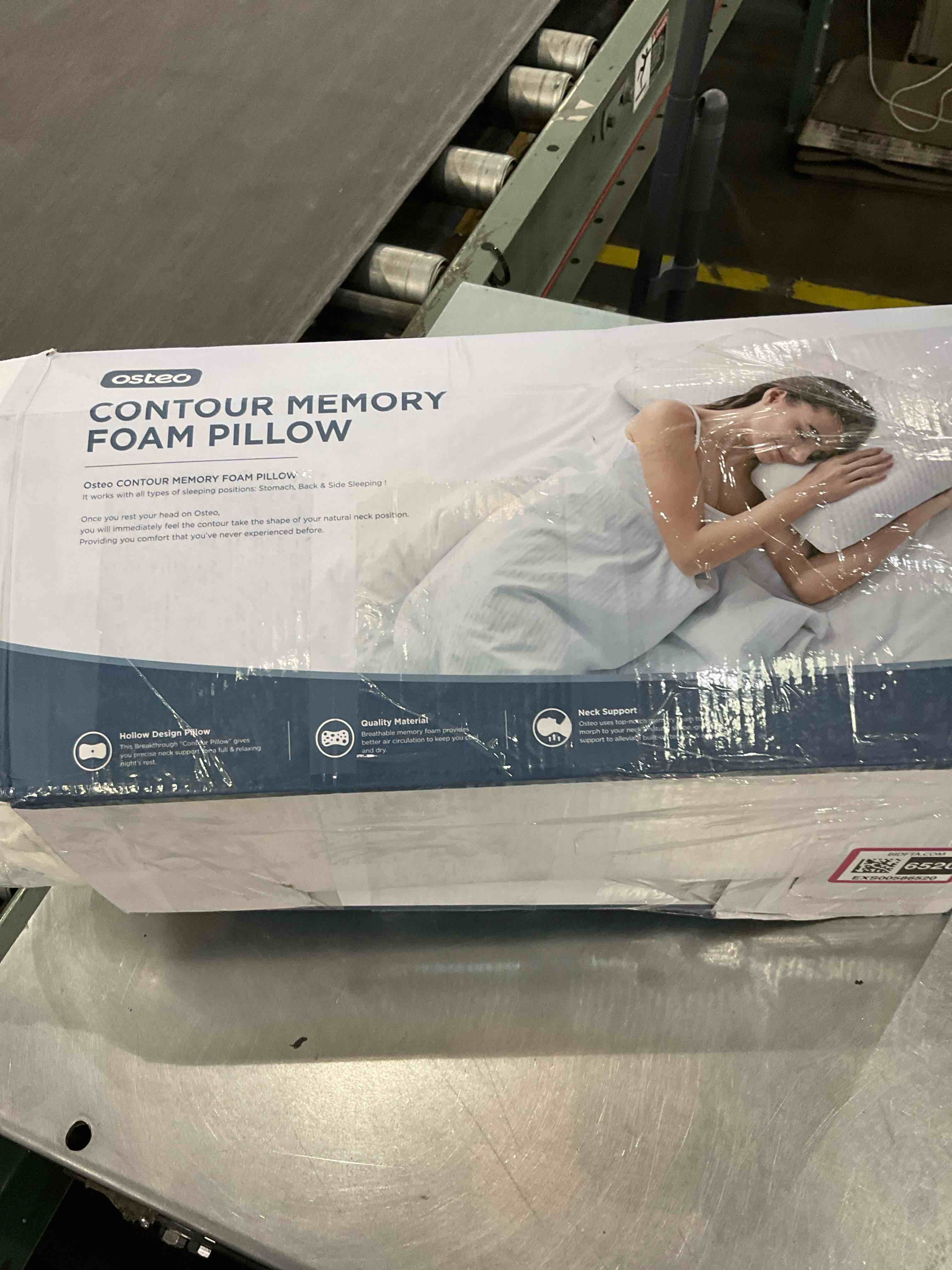 CONTOUR MEMORY FOAM PILLOWOsteo CONTOUR MEMORY FOAM PILLOW It works with all types of sleeping positions: Stomach, Back & Side Sleeping !