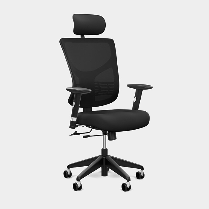 X-Chair X-Project High End Task Chair, Black A.T.R. Fabric with Headrest - Ergonomic Office Seat/Advanced Tensile Recovery Fabric/Highly Adjustable & Supportive/Comfortable Feel/Perfect for Workspace