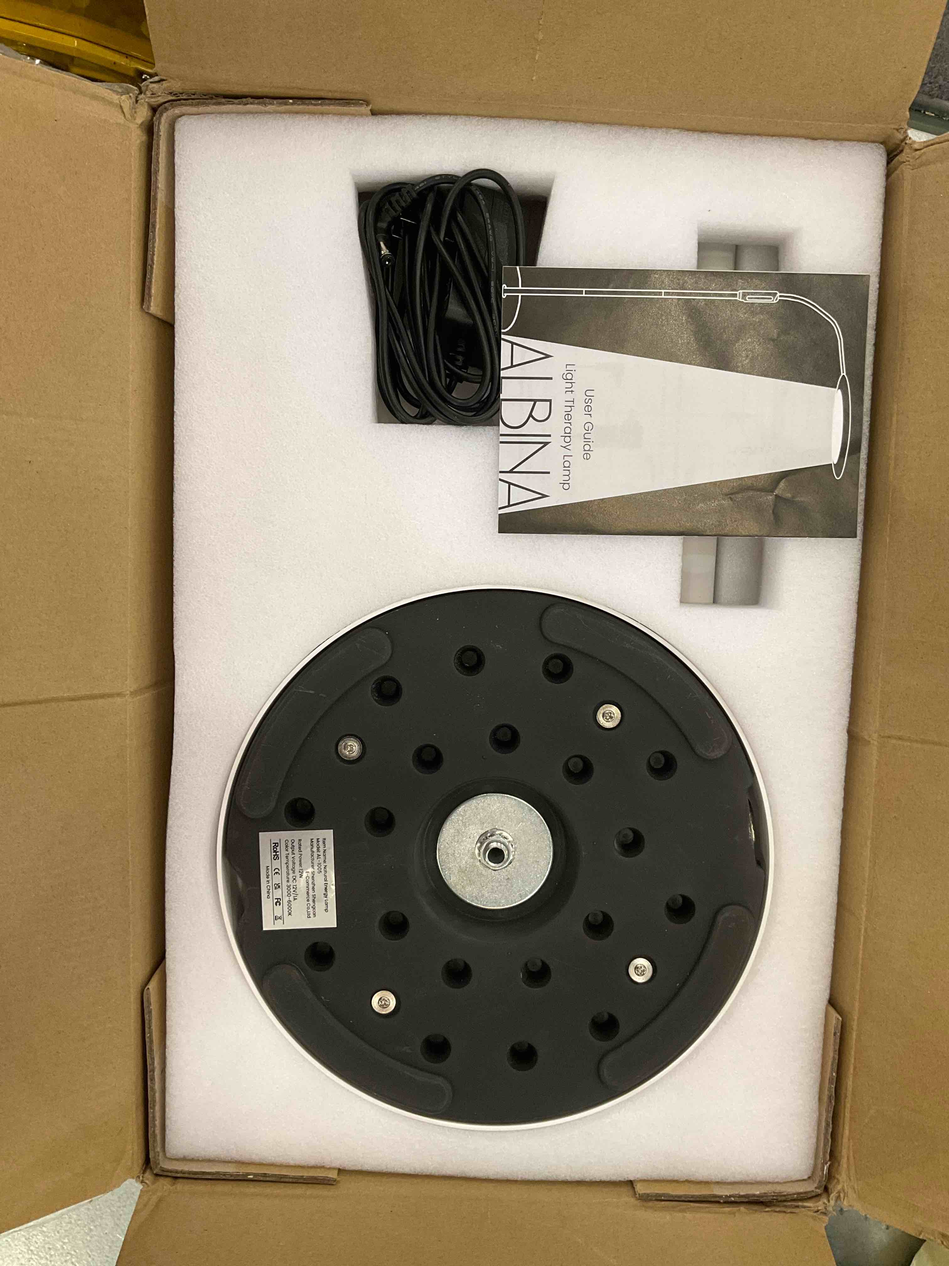 ALBINA 10000 Lux Full Spectrum Happy Mood Floor Lamp, UV-Free LED Sunlight Light with Flexible Gooseneck, 3-Level Height, 5 Colors/5 Brightness/Timer/Memory