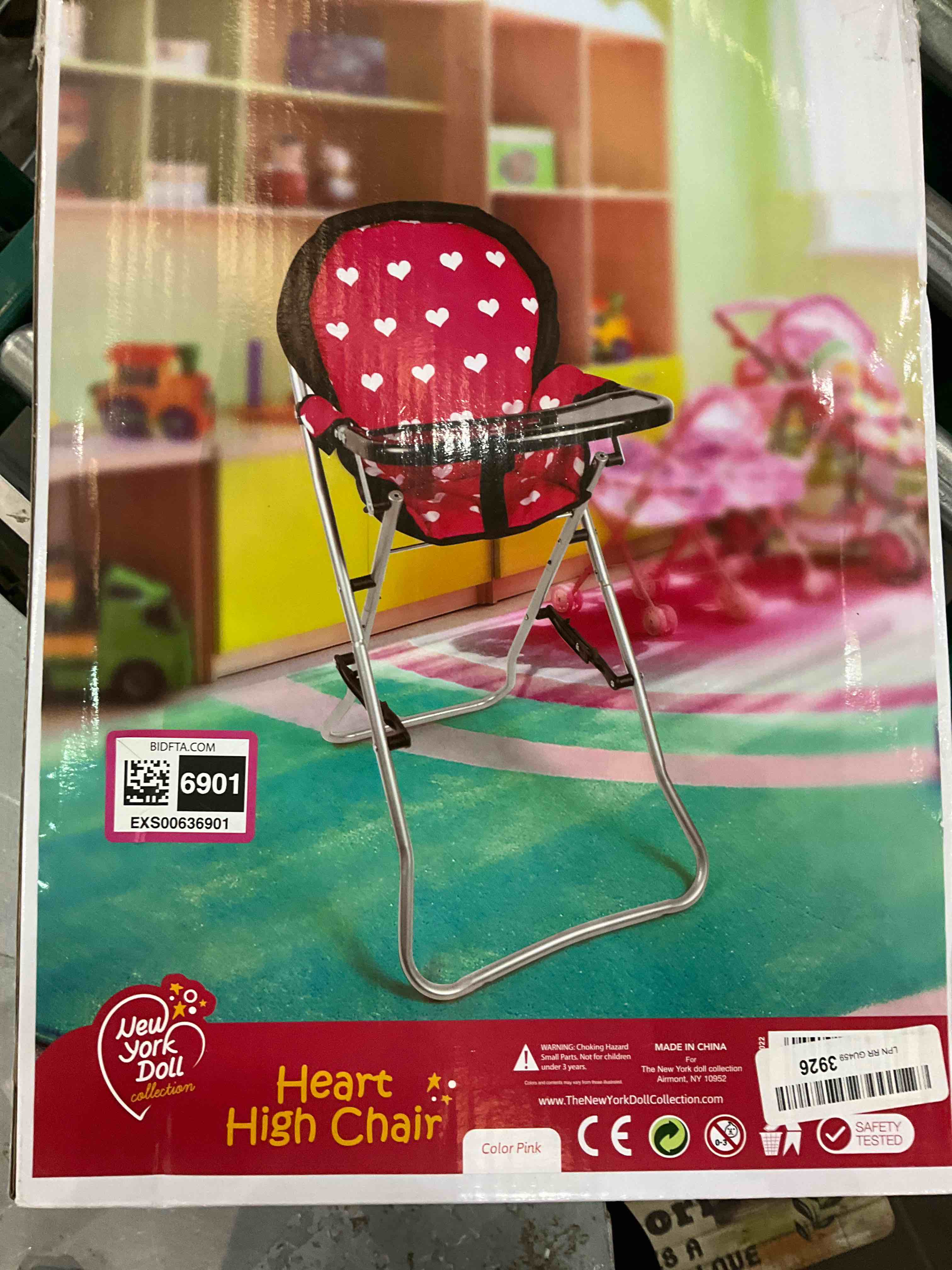 New York doll collection heart high chair 