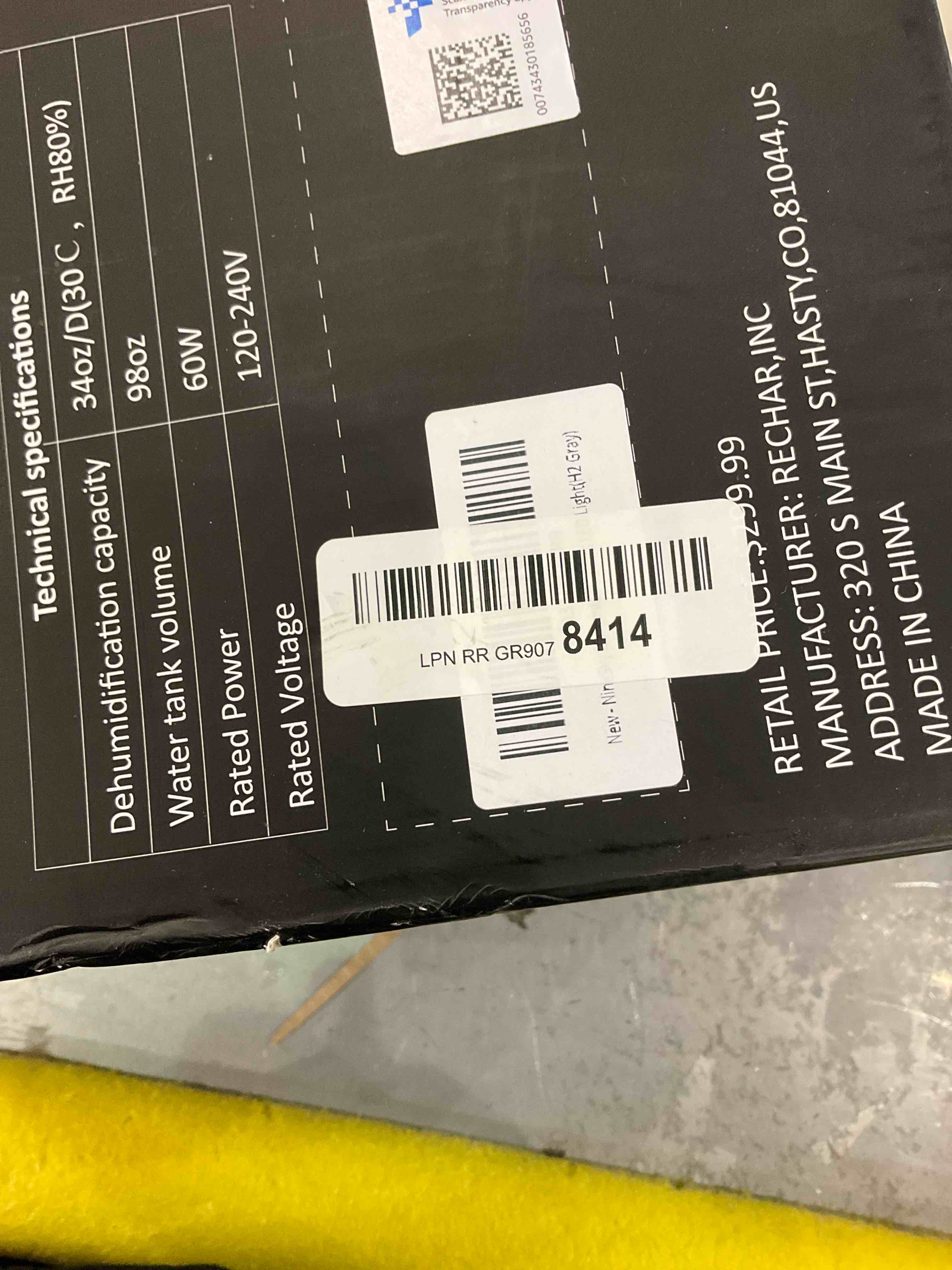 NineSky Dehumidifier Model H2