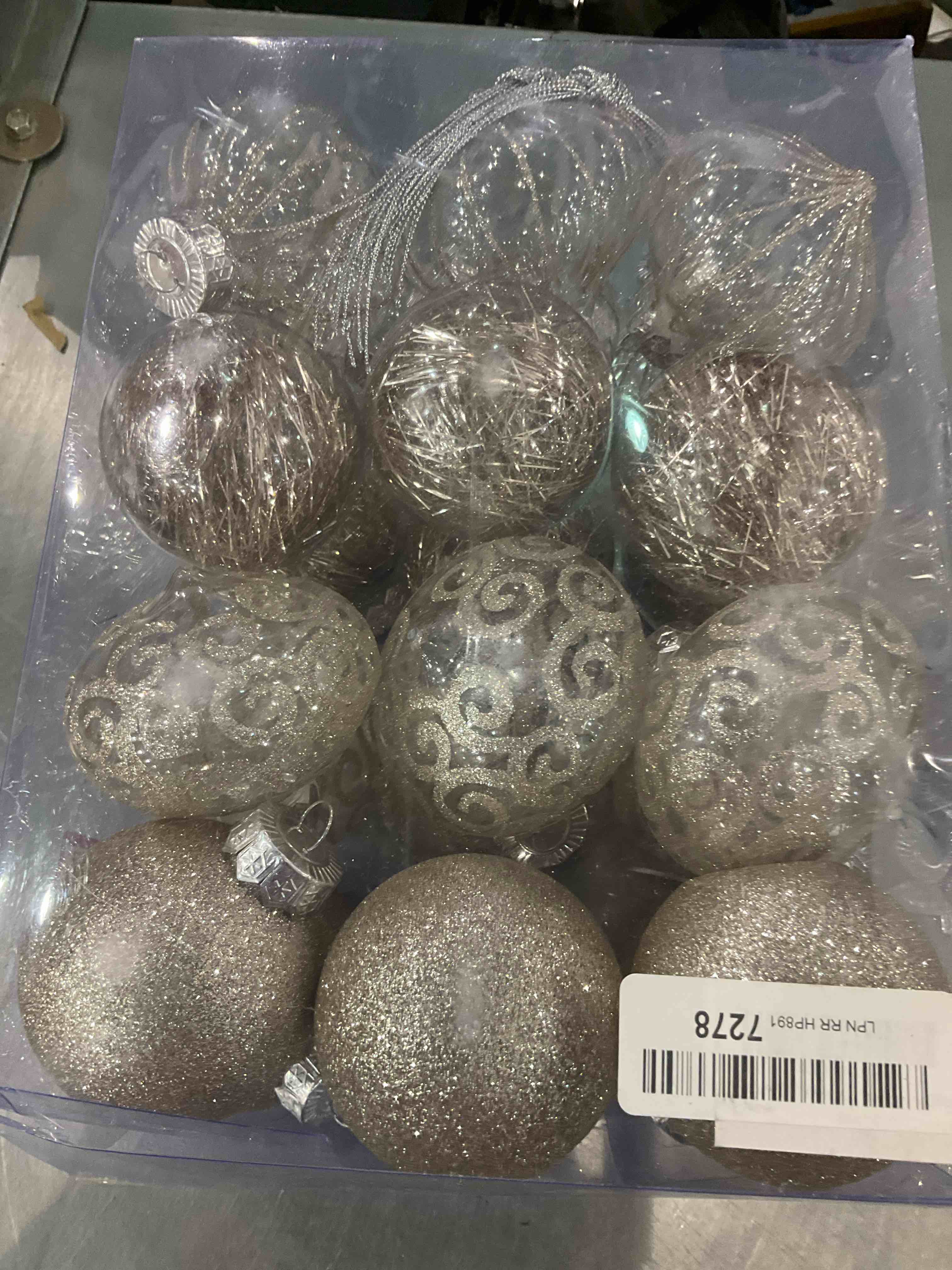 70MM/2.76" Christmas Ornaments Set, 24ct Clear Champagne Plastic Shatterproof Christmas Balls with Stuffed Delicate Decorations Shatterproof Xmas Tree Baubles for Holiday Party Thanksgiving Office