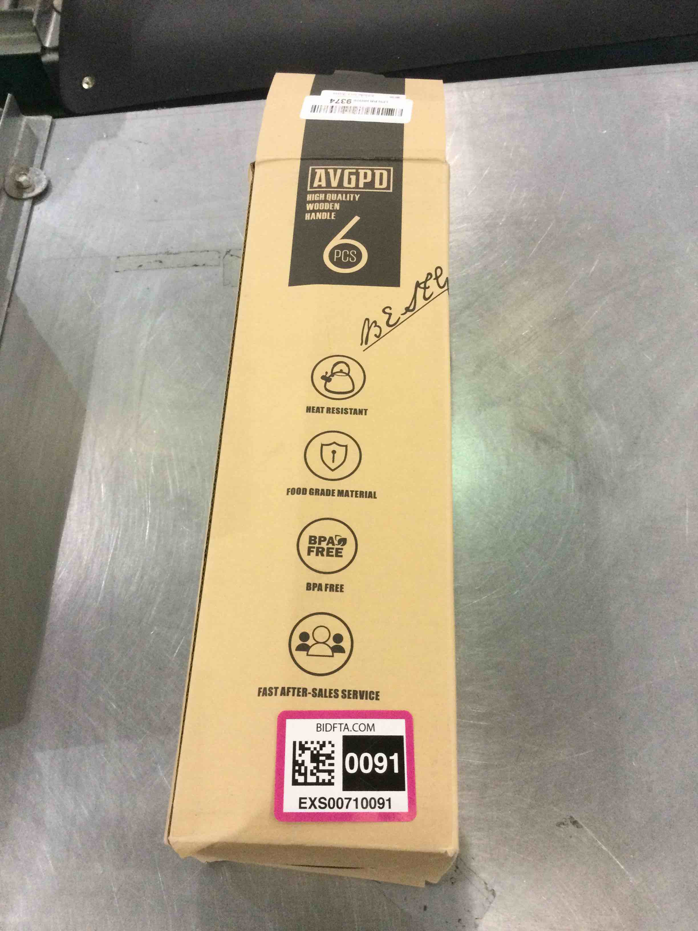 wood and silicon  6 piece kitchen utensils 