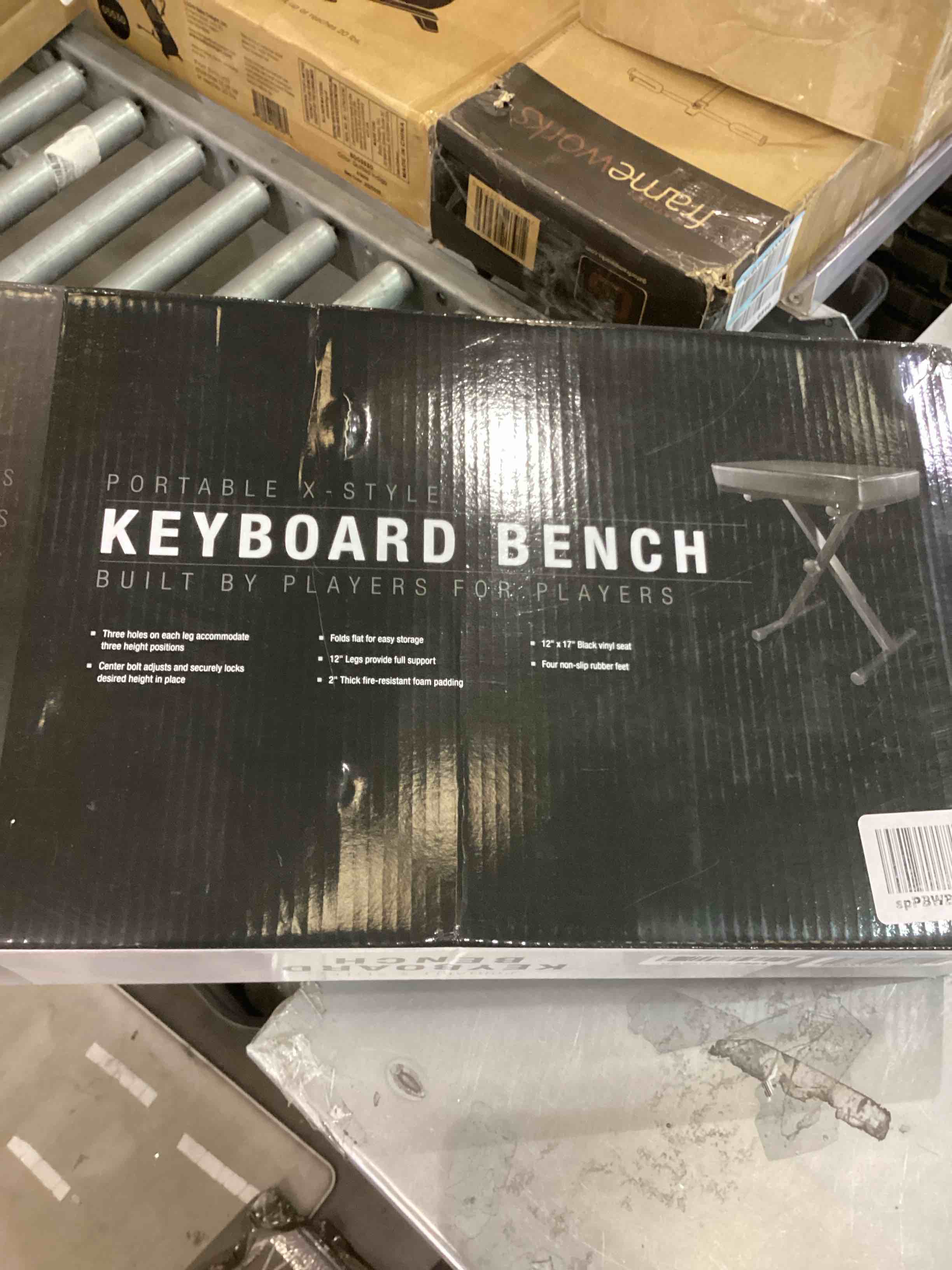 YAMAHA PKBB1 Adjustable Padded Keyboard X-Style Bench, Black,19.5 Inches
