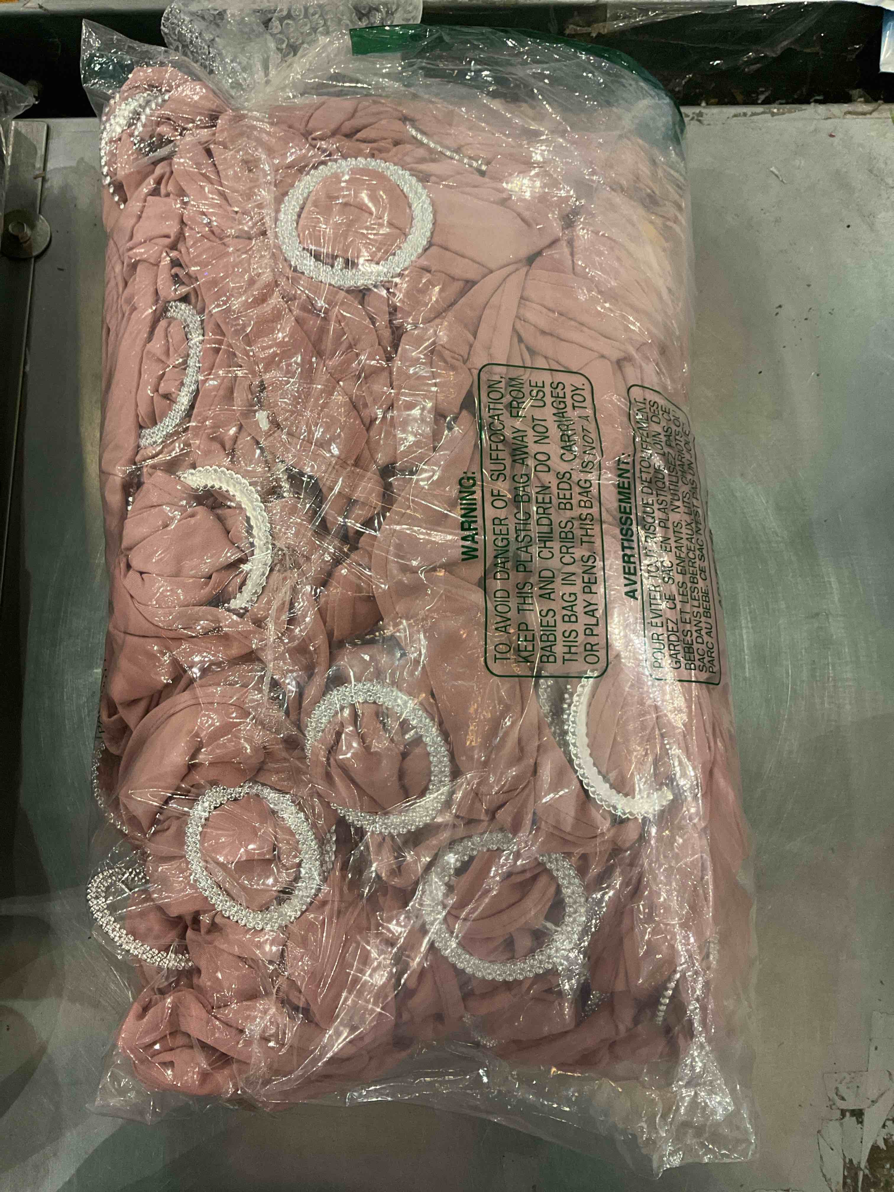 Peomeise 100pcs Dusty Pink Spandex Chair Sashes with Buckle Slider for Wedding, Party Decoration