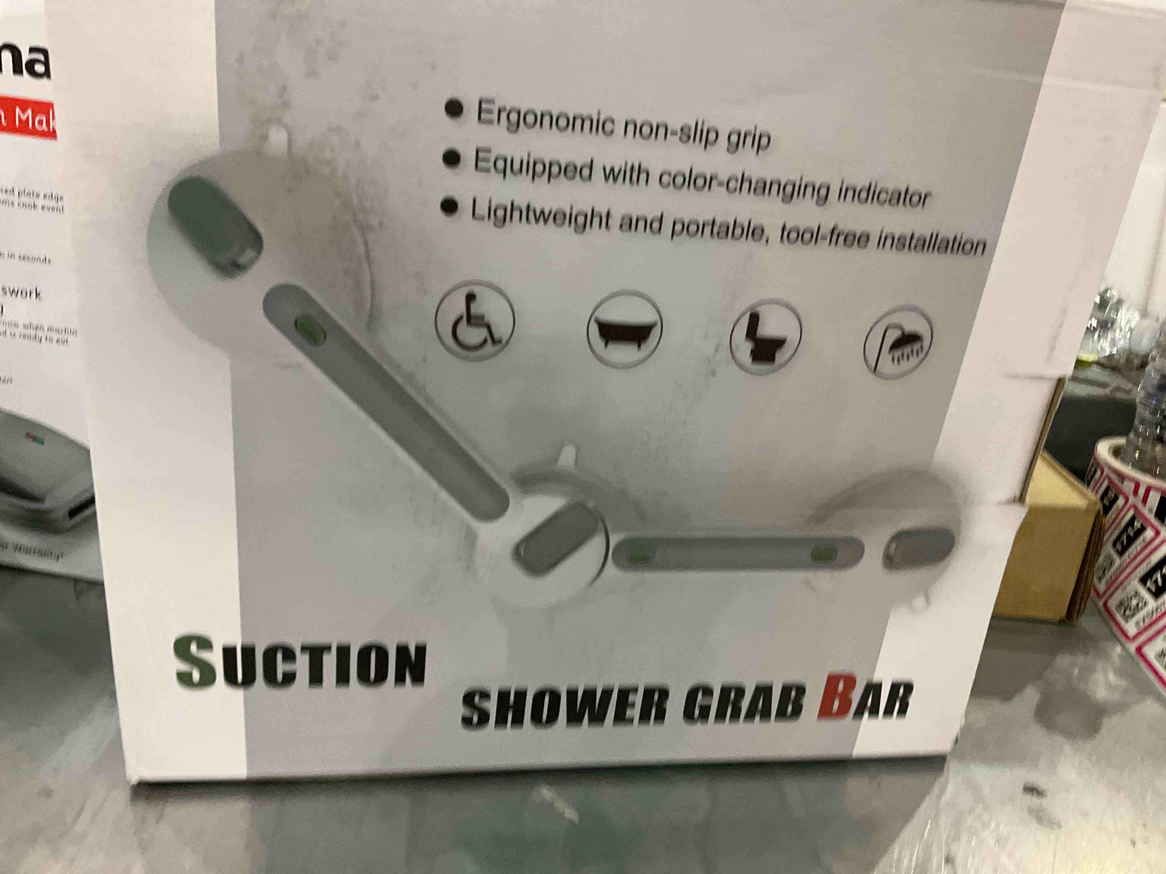 LORESJOY Shower Handle 19 inch Grab Bars for Bathtubs and Showers, Support Handicap Elderly Suction Grab Bars Balance Assist, Bath Handles with Indicators, Grip Non Safety Hand Rail for Injury,Senior