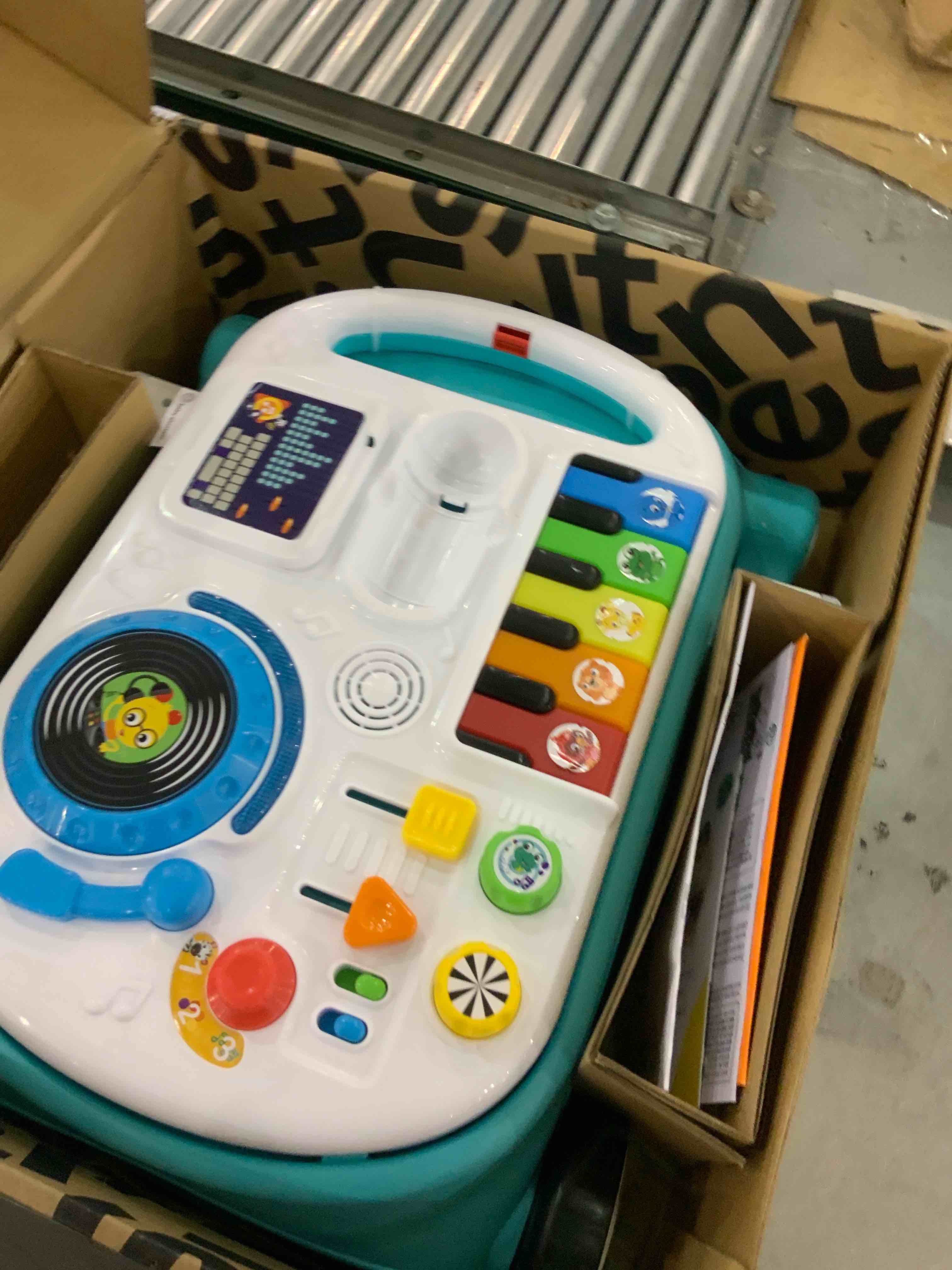 Baby Einstein Musical Mix ‘N Roll 4-in-1 Push Walker, Activity Center, Toddler Table and Floor Toy for 6 Months+, Blue