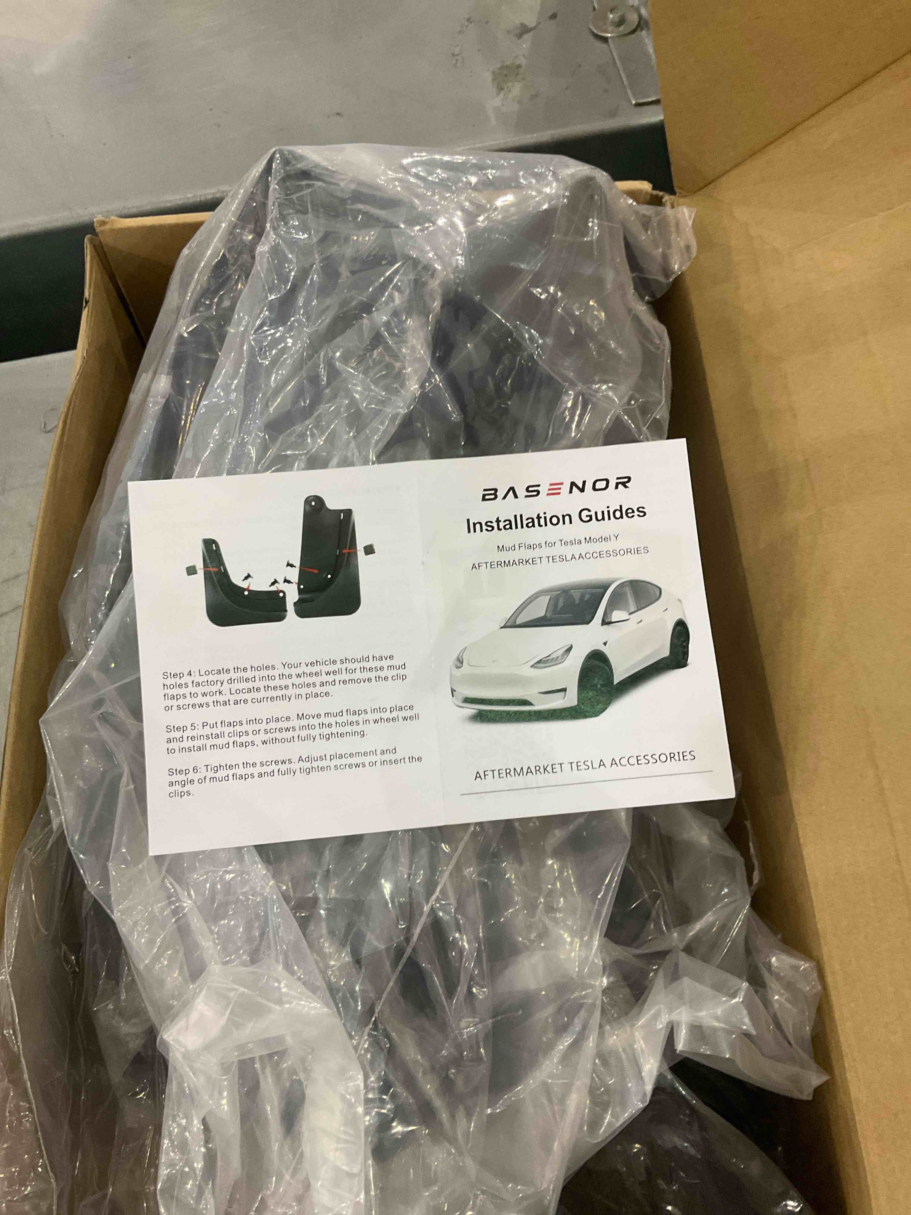 BASENOR Tesla Model Y Mud Flaps Splash Guards Winter Vehicle Sediment Protection No Need to Drill Holes(Set of 4)