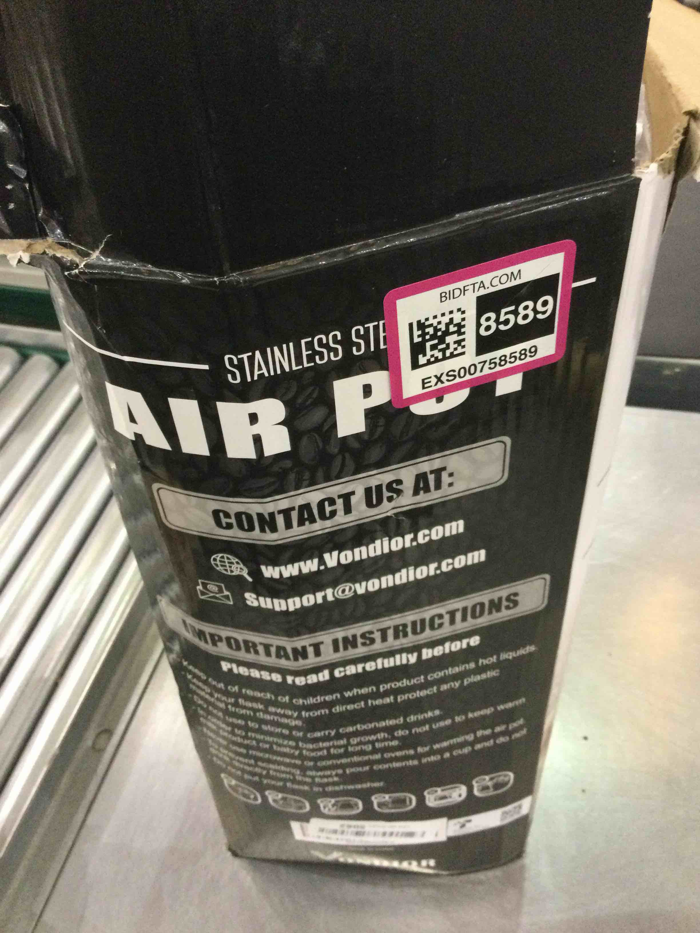 Airpot Coffee Dispenser with Pump - Insulated Stainless Steel Coffee Carafe (102 oz) - Thermal Beverage Dispenser - Thermos Urn for Hot/Cold Water, Party Chocolate Drinks