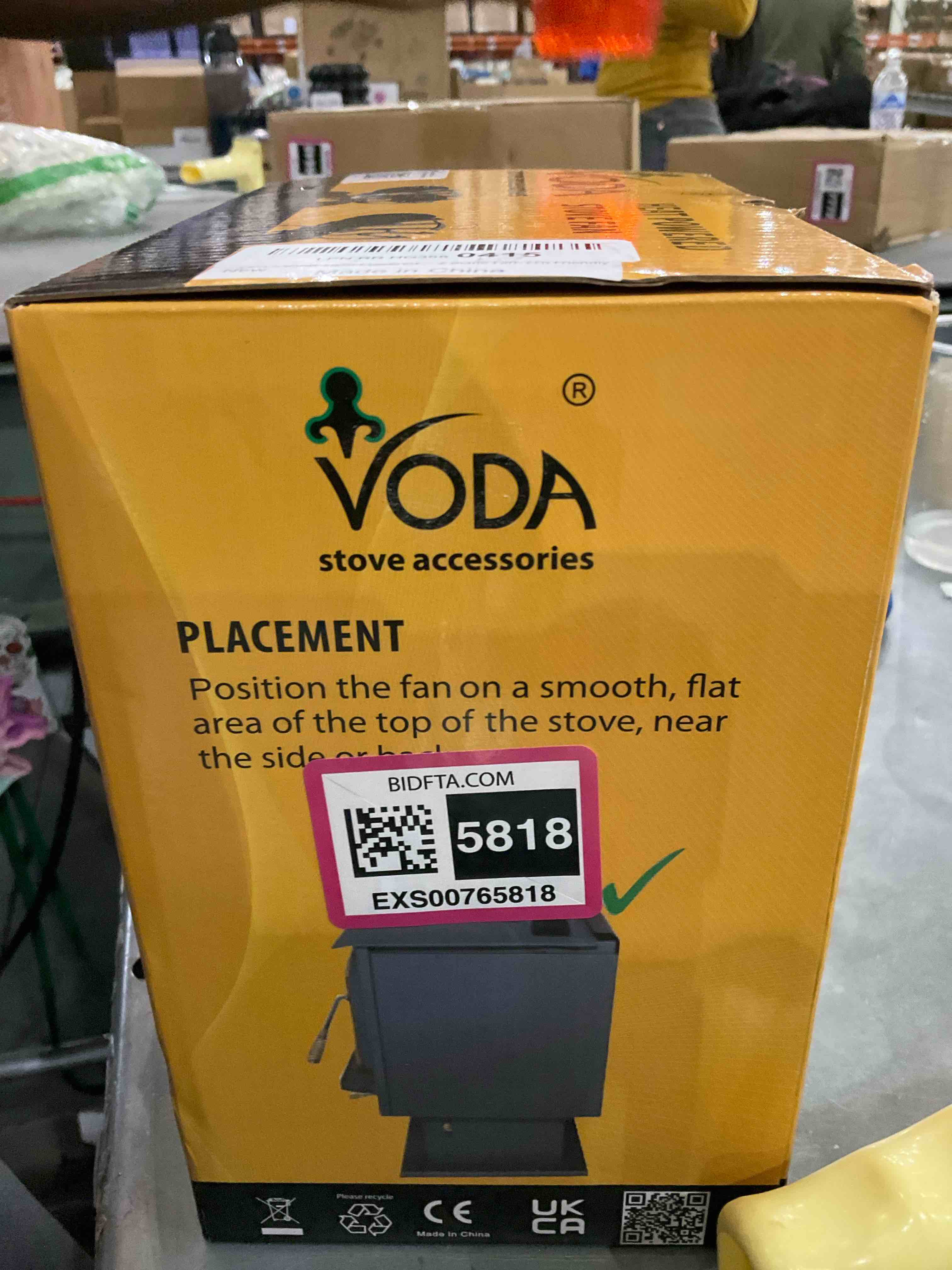 VODA 4-Blade Heat Powered Stove Fan for Wood / Log Burner/Fireplace increases 80% more warm air than 2 blade fan