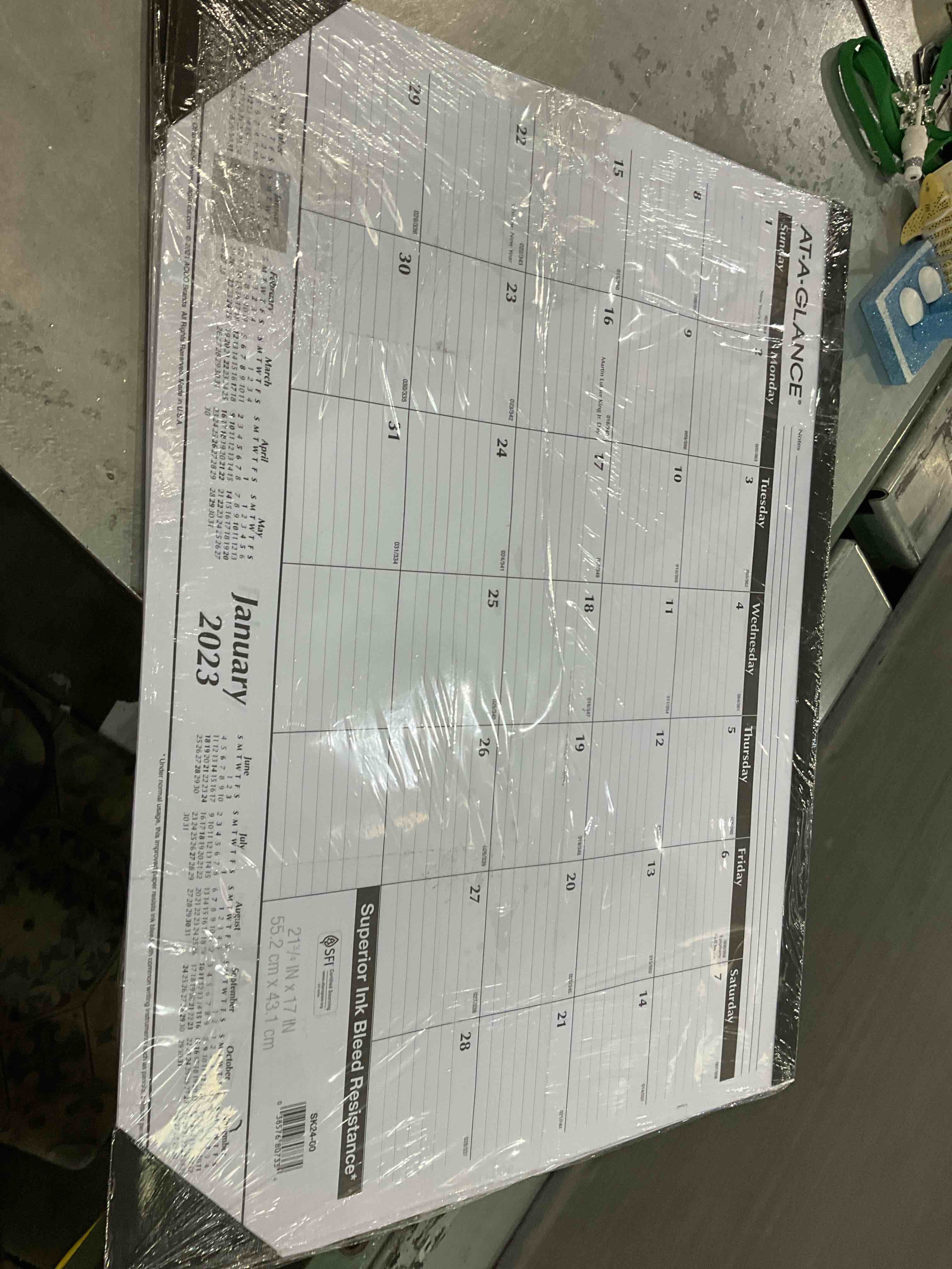 AT-A-GLANCE Desk Calendar 2023, Office Desk Pads, Monthly, 21-3/4" x 17", Large, Ruled Blocks, 3 Pack (AZSK2400)