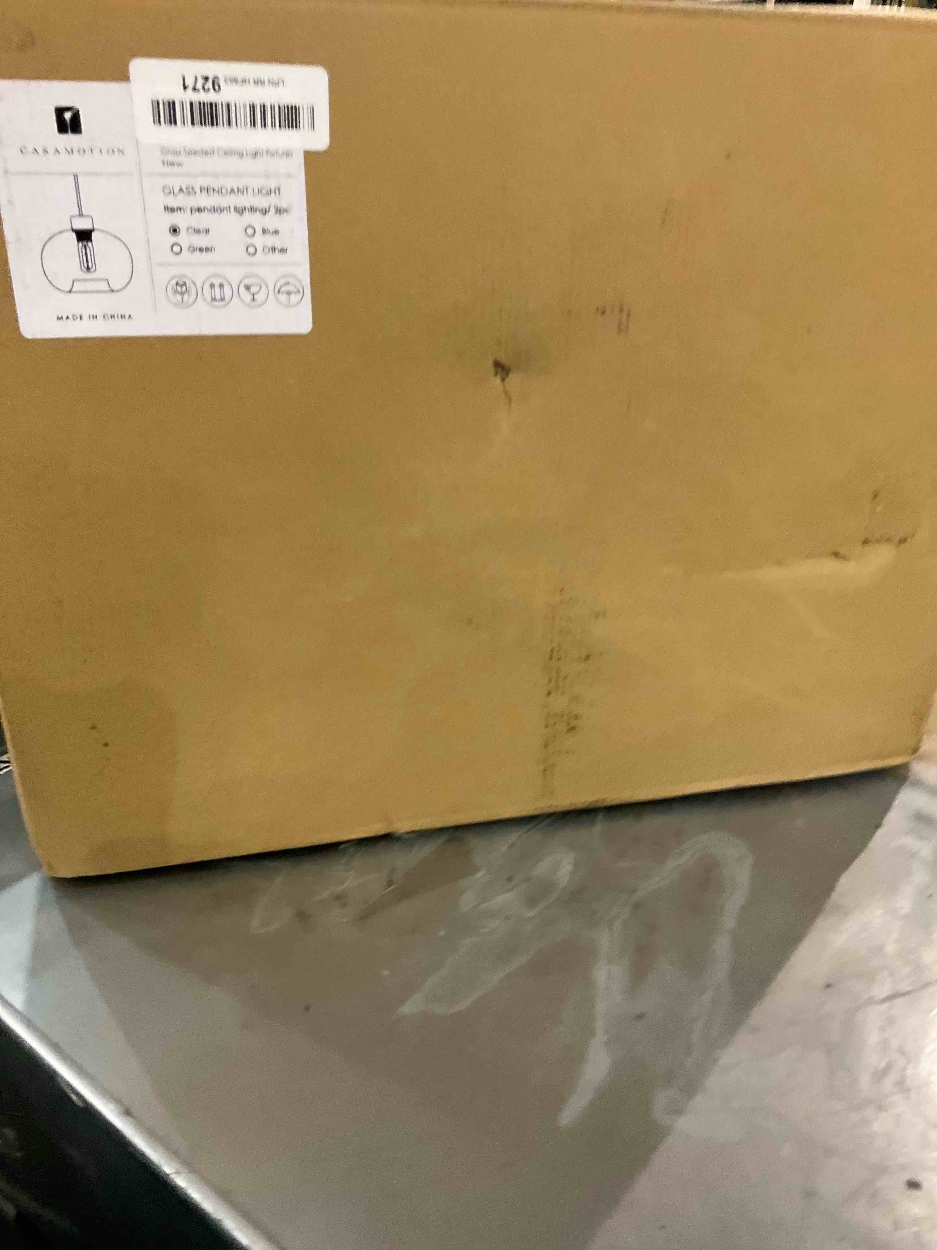 CASAMOTION Pendant Lights Kitchen Island Glass Pendant Lighting Marble Clear Color Hand Blown Art Globe Over Dining Room Table Bathroom 9 Inch Diam 2 Pack